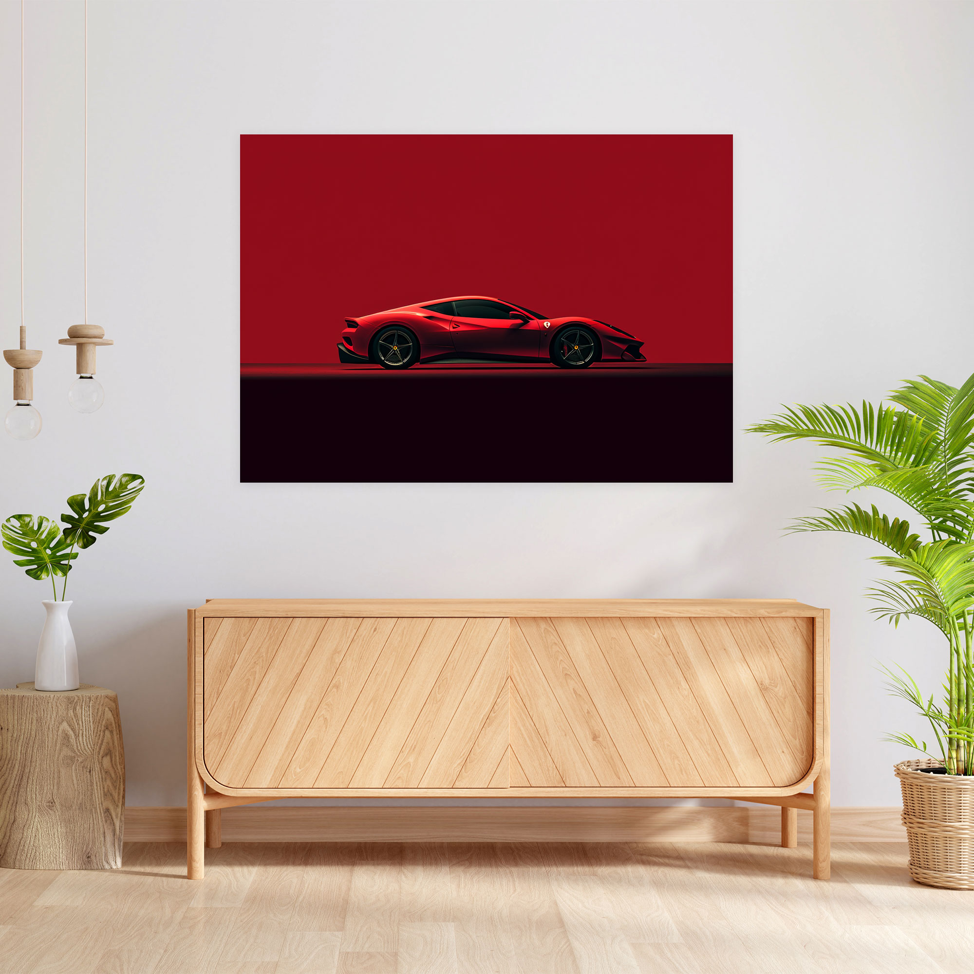 Ferrari Canvas Print - Minimalist Graphic Wall Art - Ferrari, Ferrari, Canvas Print, Canvas Wall Art