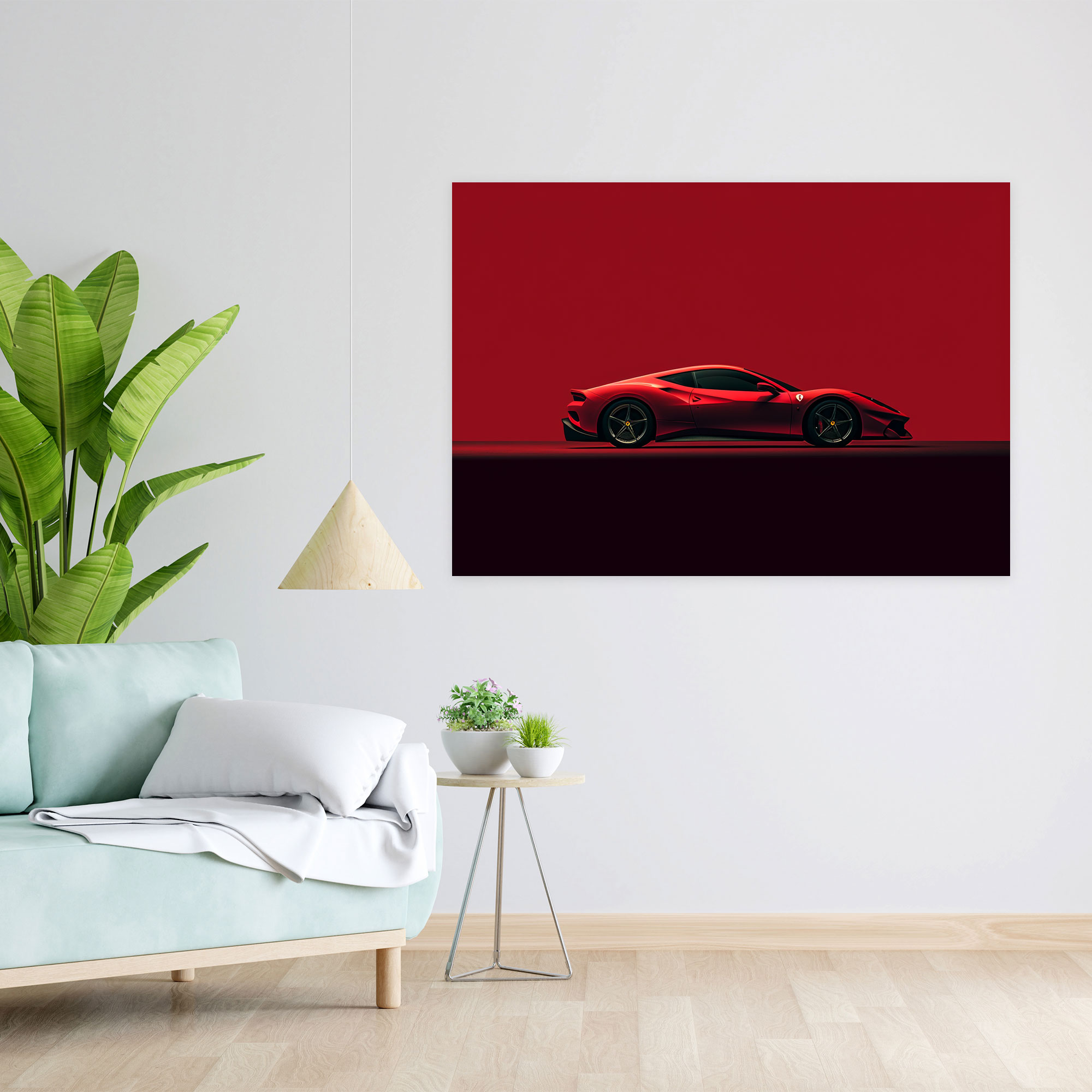 Ferrari Canvas Print - Minimalist Graphic Wall Art - Ferrari, Ferrari, Canvas Print, Canvas Wall Art
