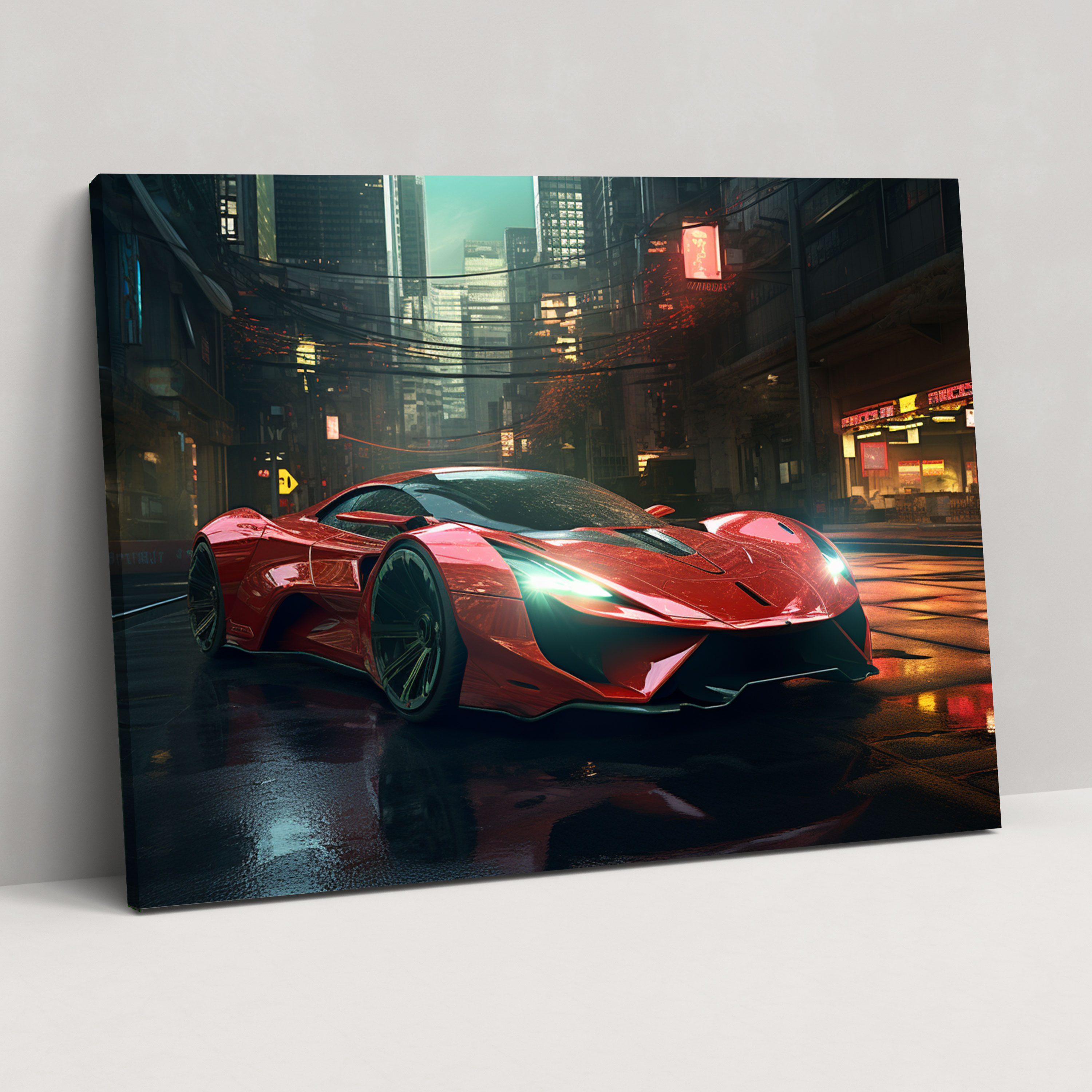 Ferrari Canvas Print - Realistic Digital Wall Art - Ferrari, Wall Art, Home Decoration, Realistic Digital Illustration