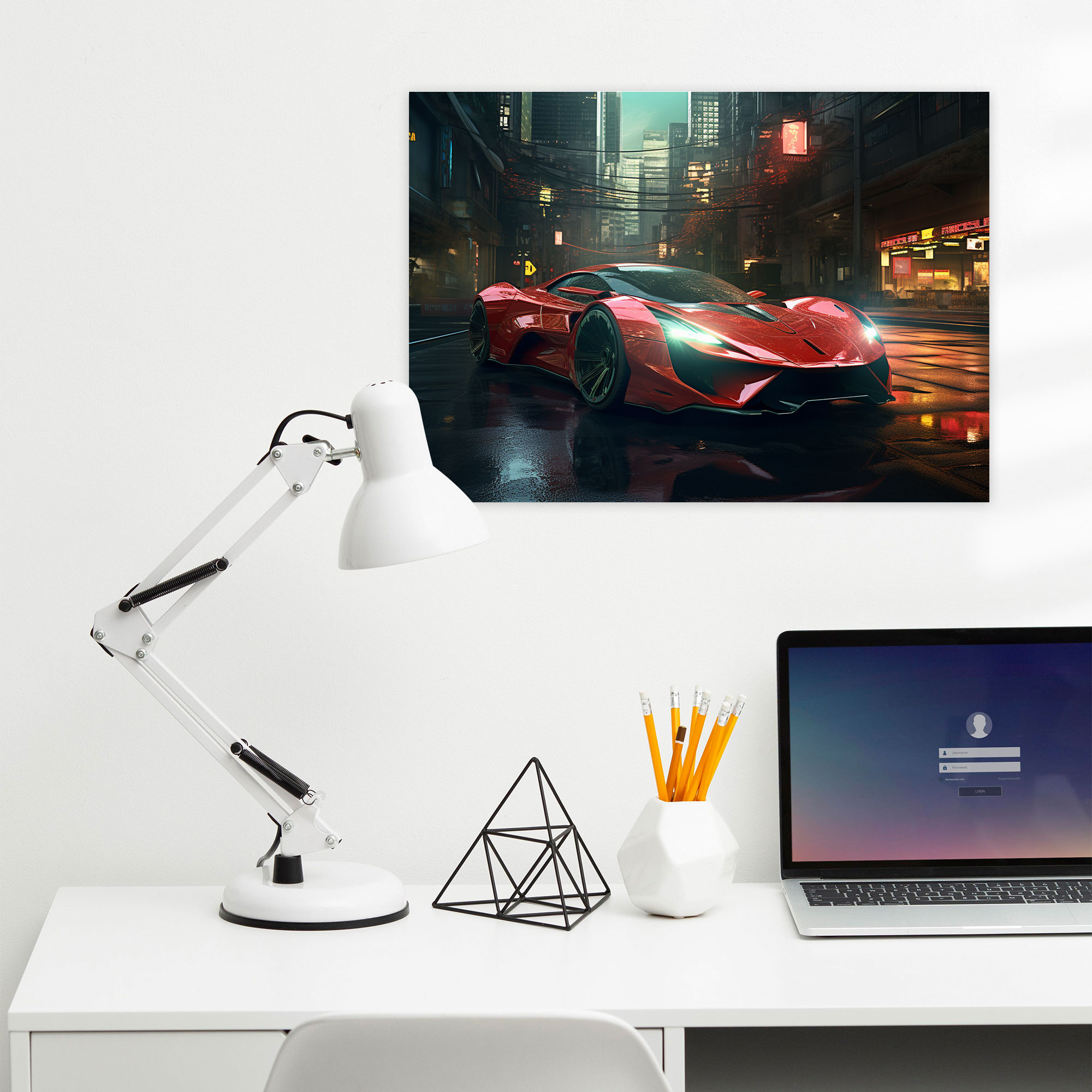 Ferrari Canvas Print - Realistic Digital Wall Art - Ferrari, Wall Art, Home Decoration, Realistic Digital Illustration