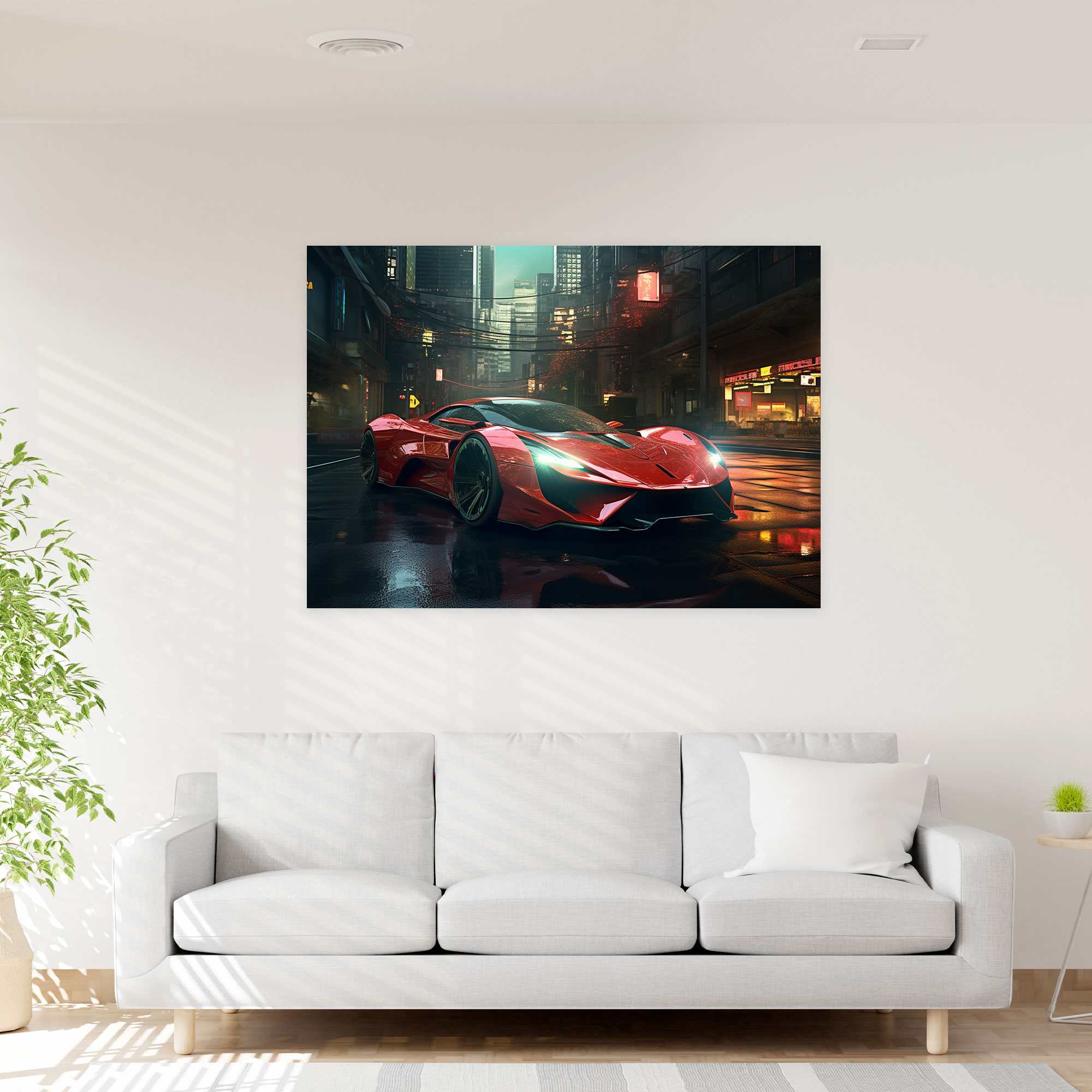 Ferrari Canvas Print - Realistic Digital Wall Art - Ferrari, Wall Art, Home Decoration, Realistic Digital Illustration