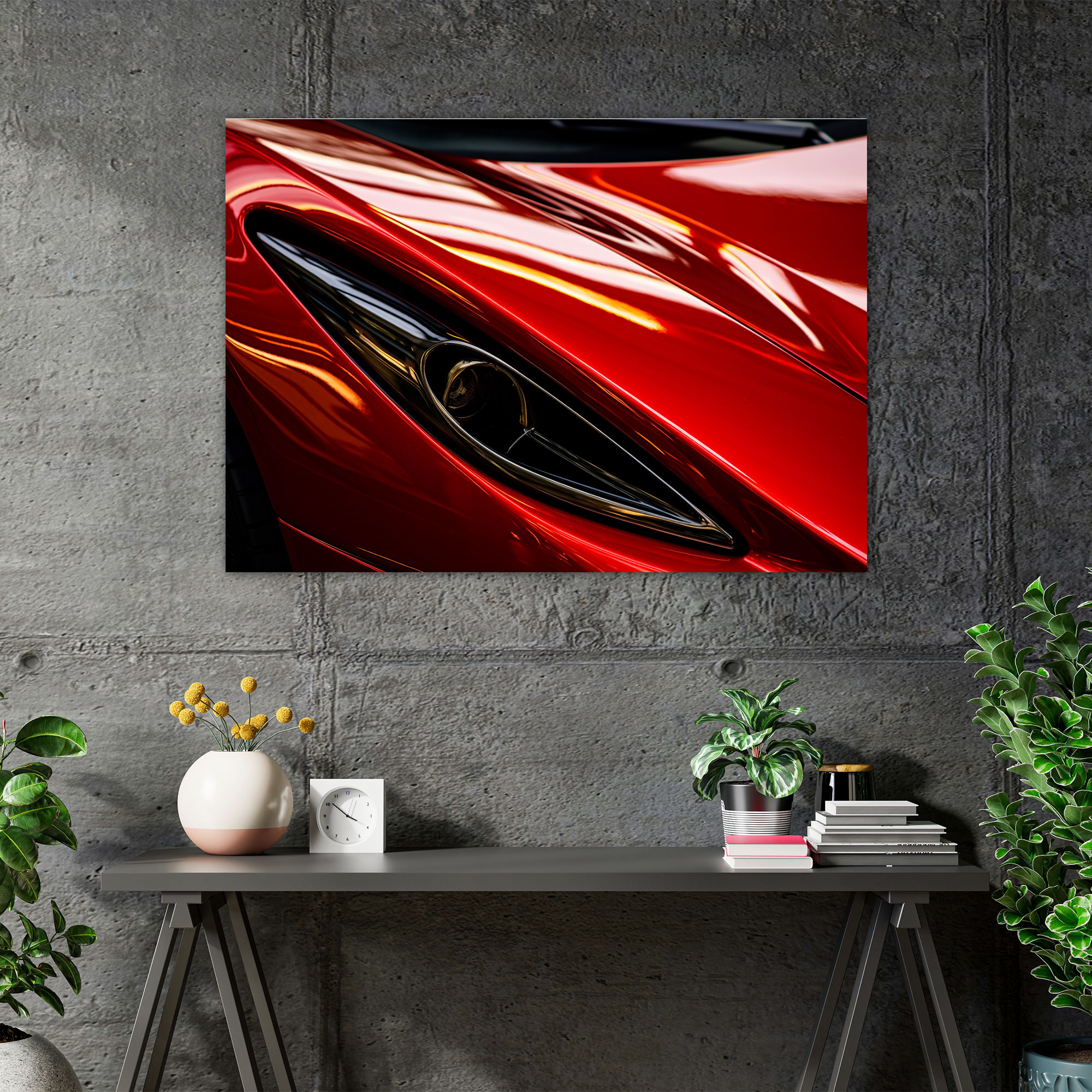 Ferrari Canvas Print - Contemporary Close-Up Wall Art - Ferrari, Performance, Canvas Print, Close-Up Shot