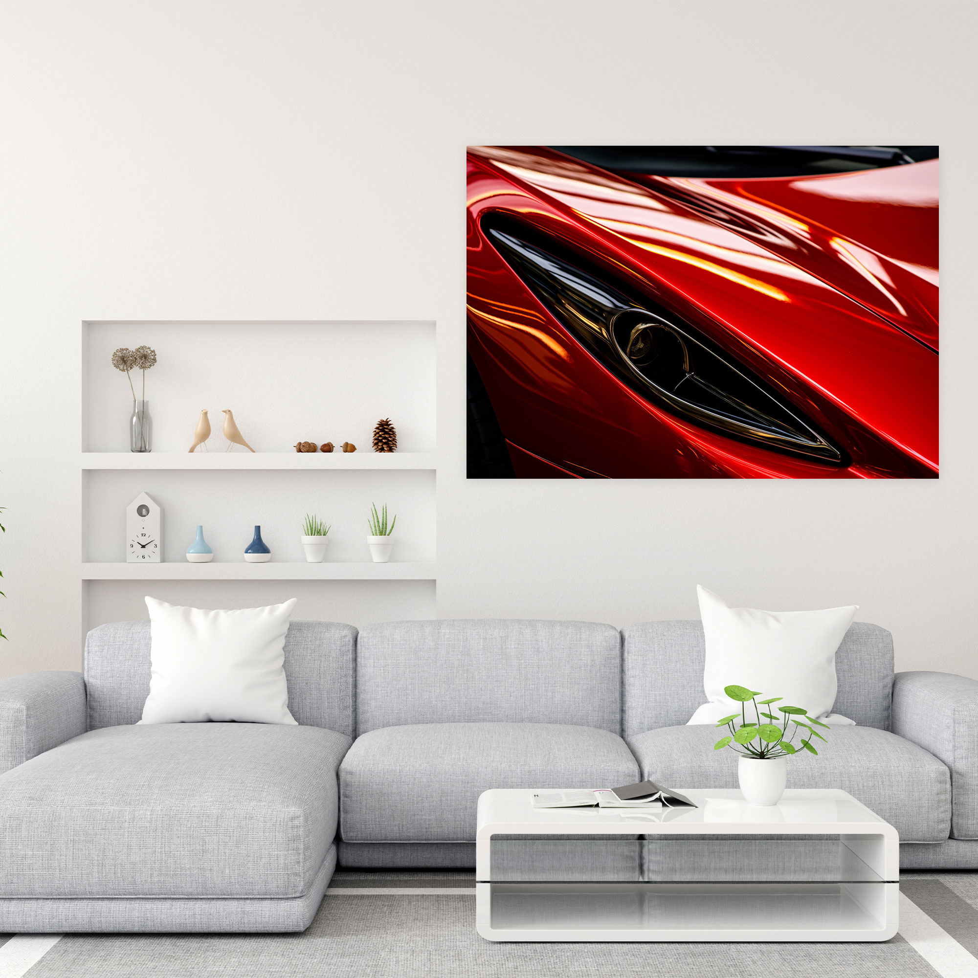 Ferrari Canvas Print - Contemporary Close-Up Wall Art - Ferrari, Performance, Canvas Print, Close-Up Shot