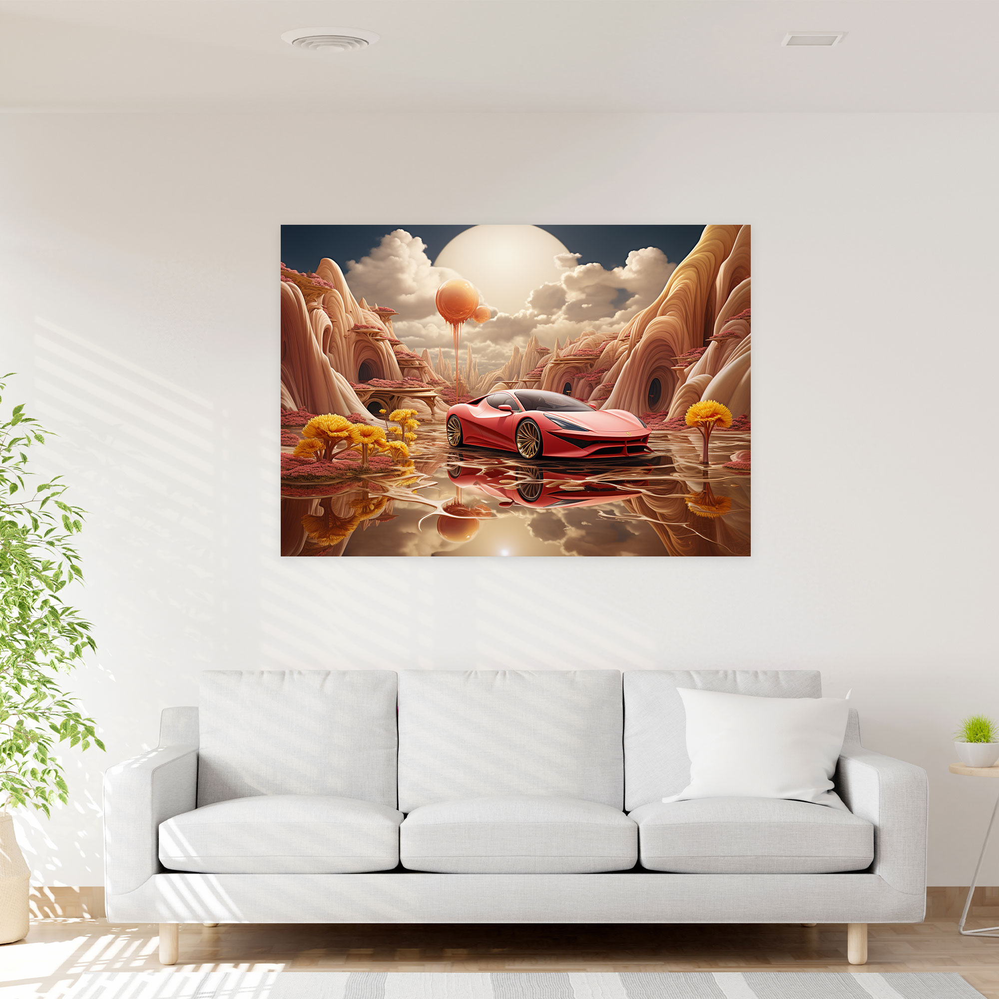 Ferrari Canvas Print - Surreal Dreamlike Wall Art - Ferrari, Ferrari, Wall Decoration, Canvas Print