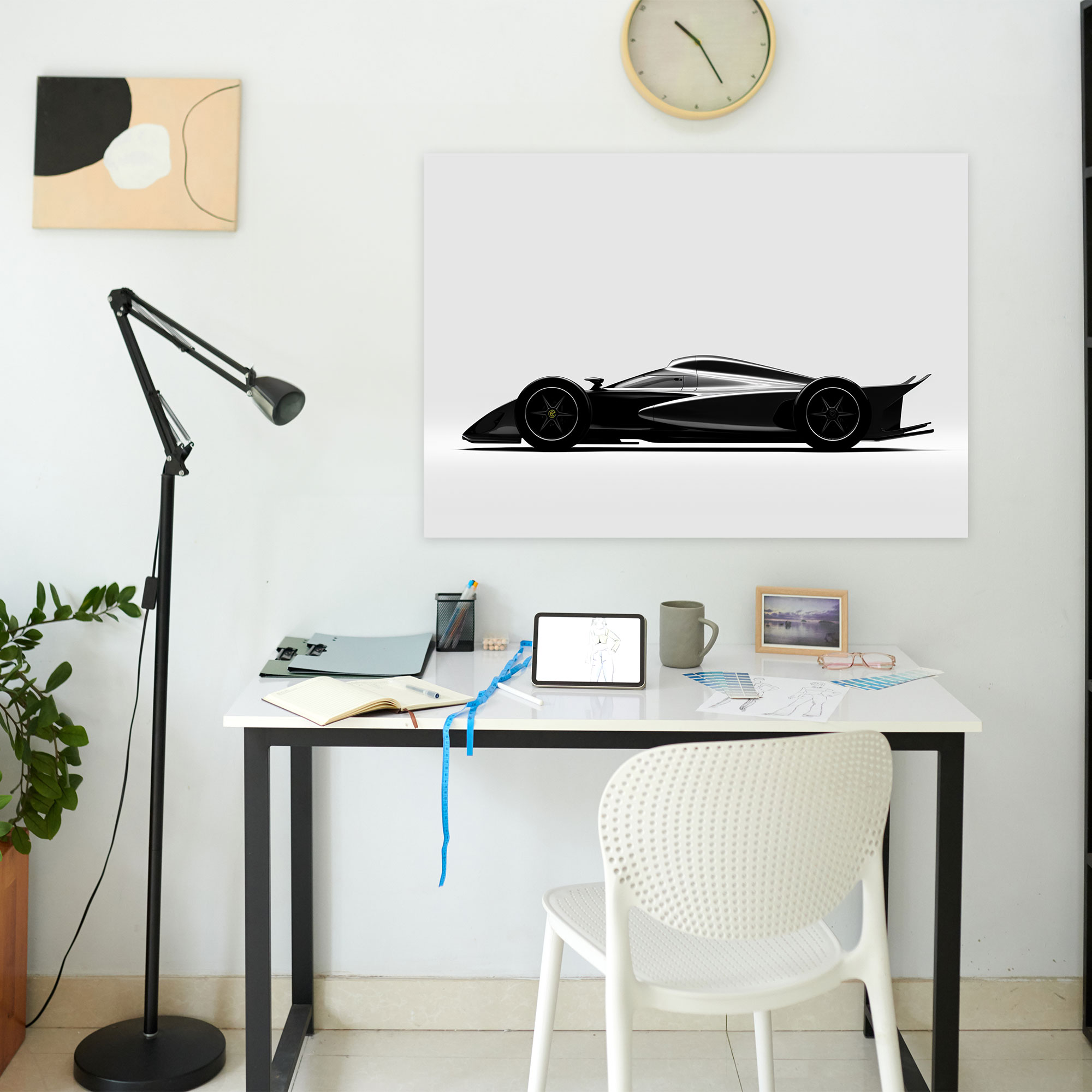Ferrari Wall Art - Ferrari, Ferrari Racing Car, Wall Decoration, Sleek Lines