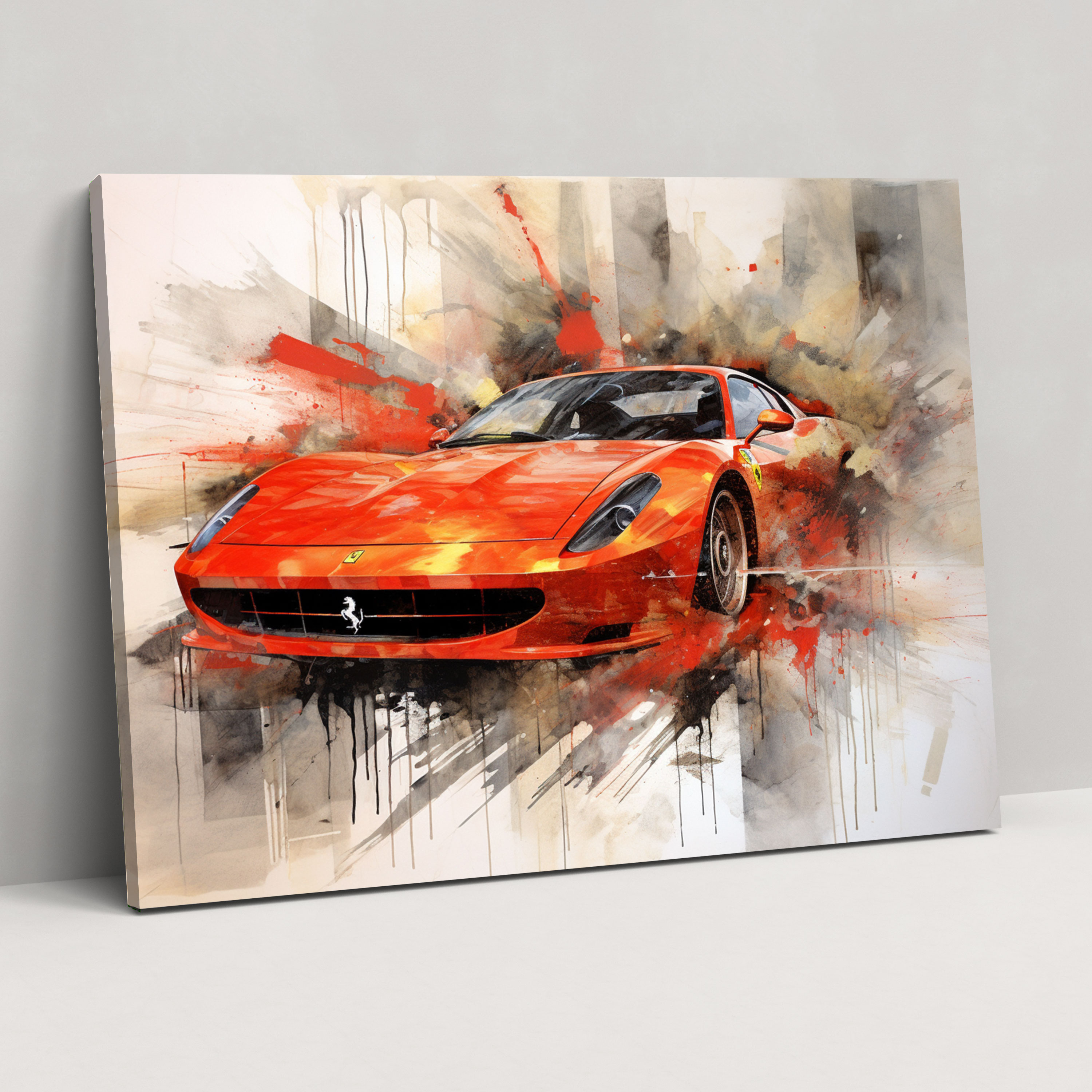Ferrari Canvas Print - Ferrari, Mixed Media Artwork, Ferrari Canvas Print, Wall Decoration