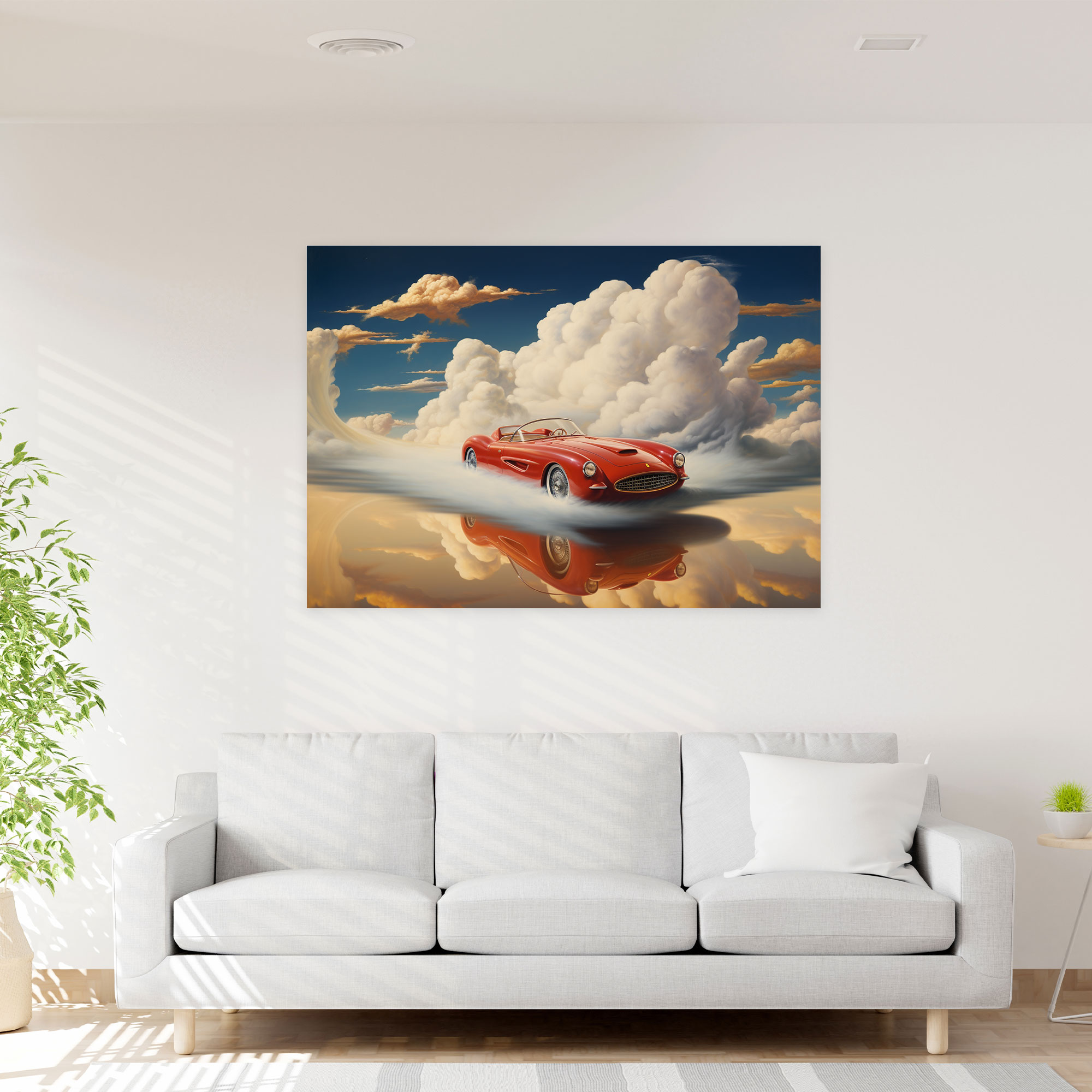 Ferrari Canvas Print - Ferrari, Ferrari Canvas Print, Defying Gravity, Clouds