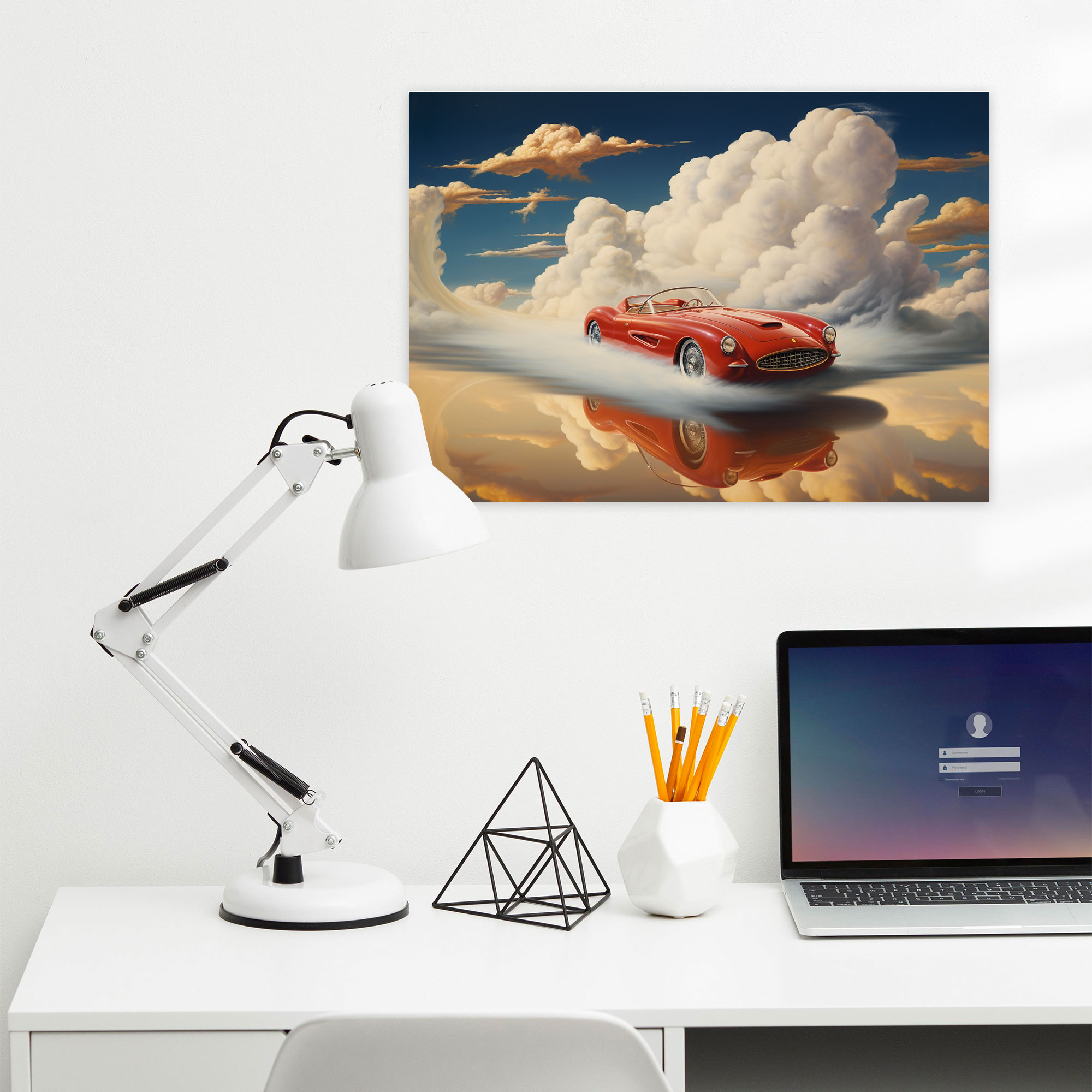 Ferrari Canvas Print - Ferrari, Ferrari Canvas Print, Defying Gravity, Clouds
