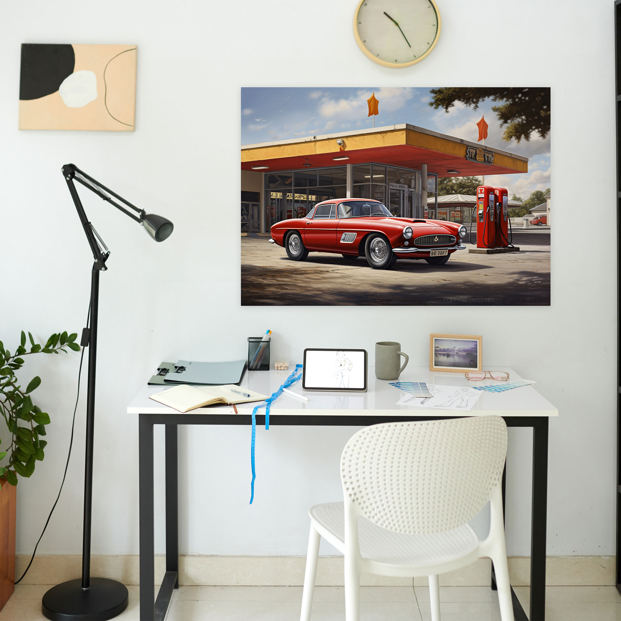 Vintage Ferrari Canvas Print - Ferrari, Canvas Wall Art, Wall Art, Home Decoration