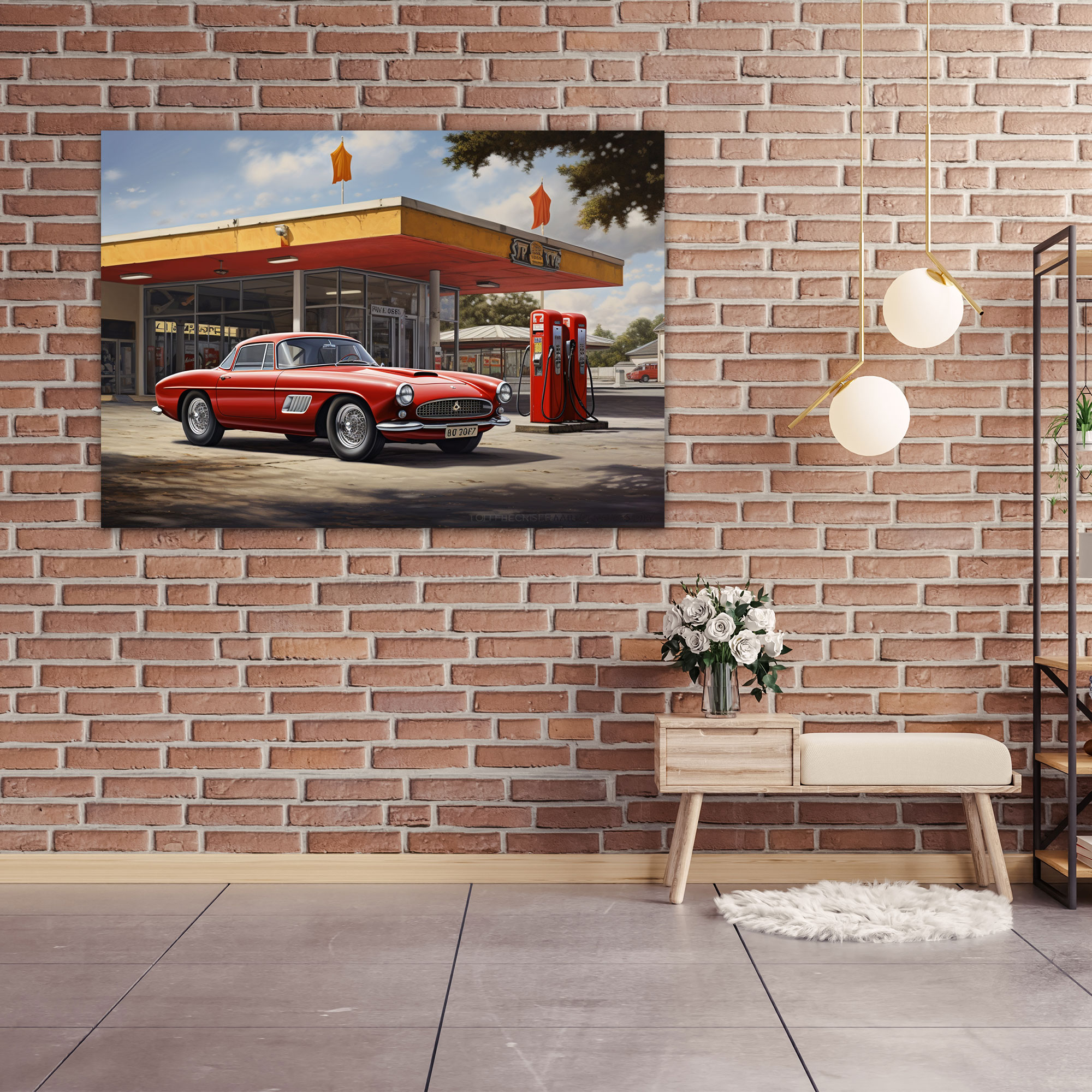 Vintage Ferrari Canvas Print - Ferrari, Canvas Wall Art, Wall Art, Home Decoration