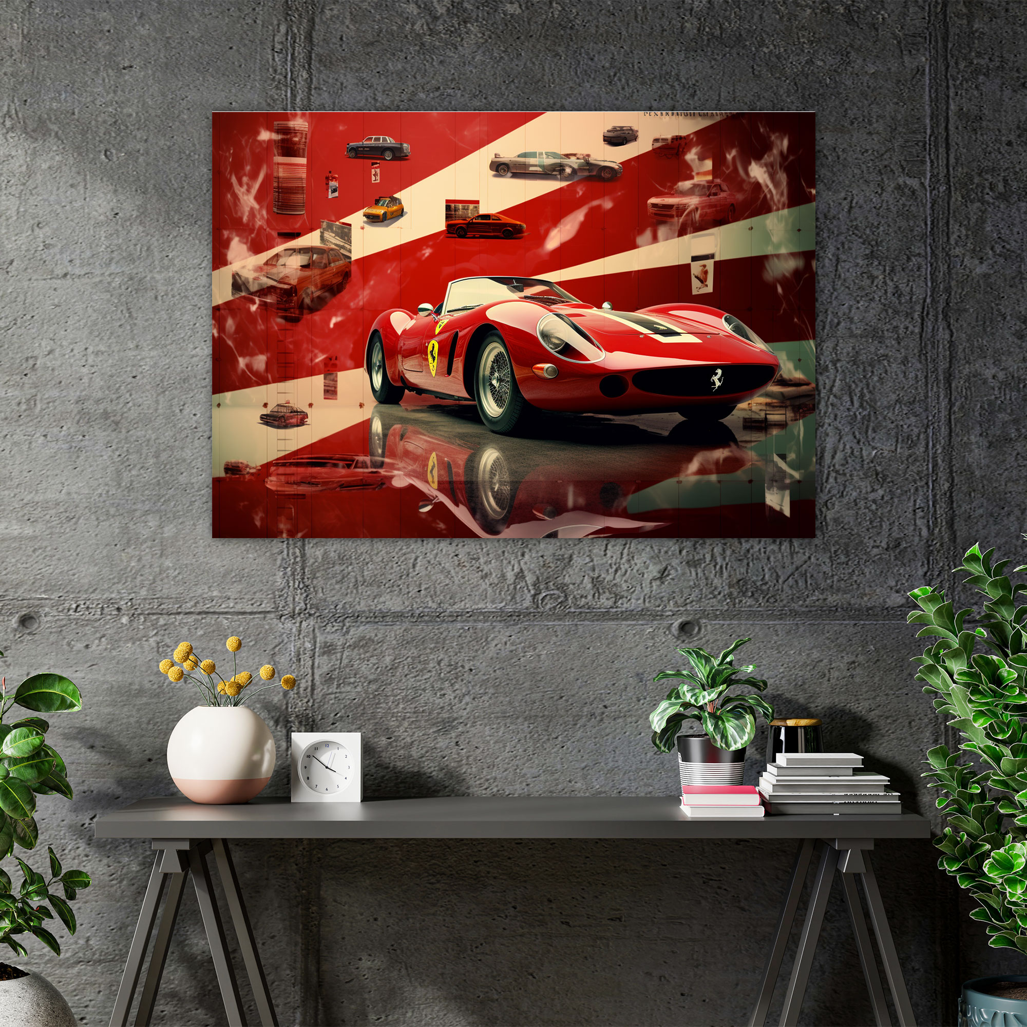 Ferrari Koleksiyon Kanvas Tablo - Ferrari Efsanevi Ferrari İmajlarının Koleksiyonu Duvar Sanatı Zamansız Tasarım