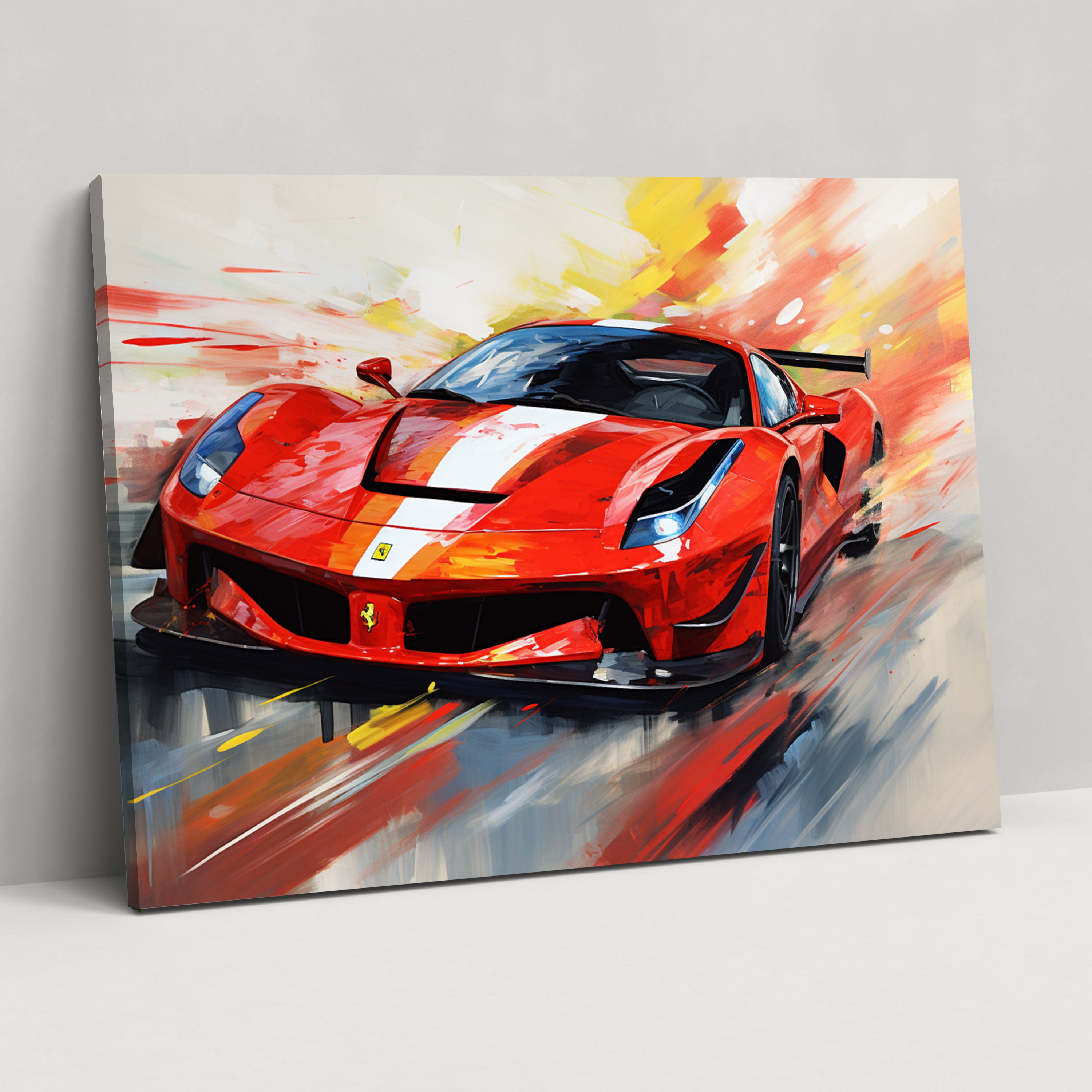Ferrari Canvas Print - Abstract Racing Art - Ferrari, Canvas Wall Art, Abstract Racing Art, Canvas