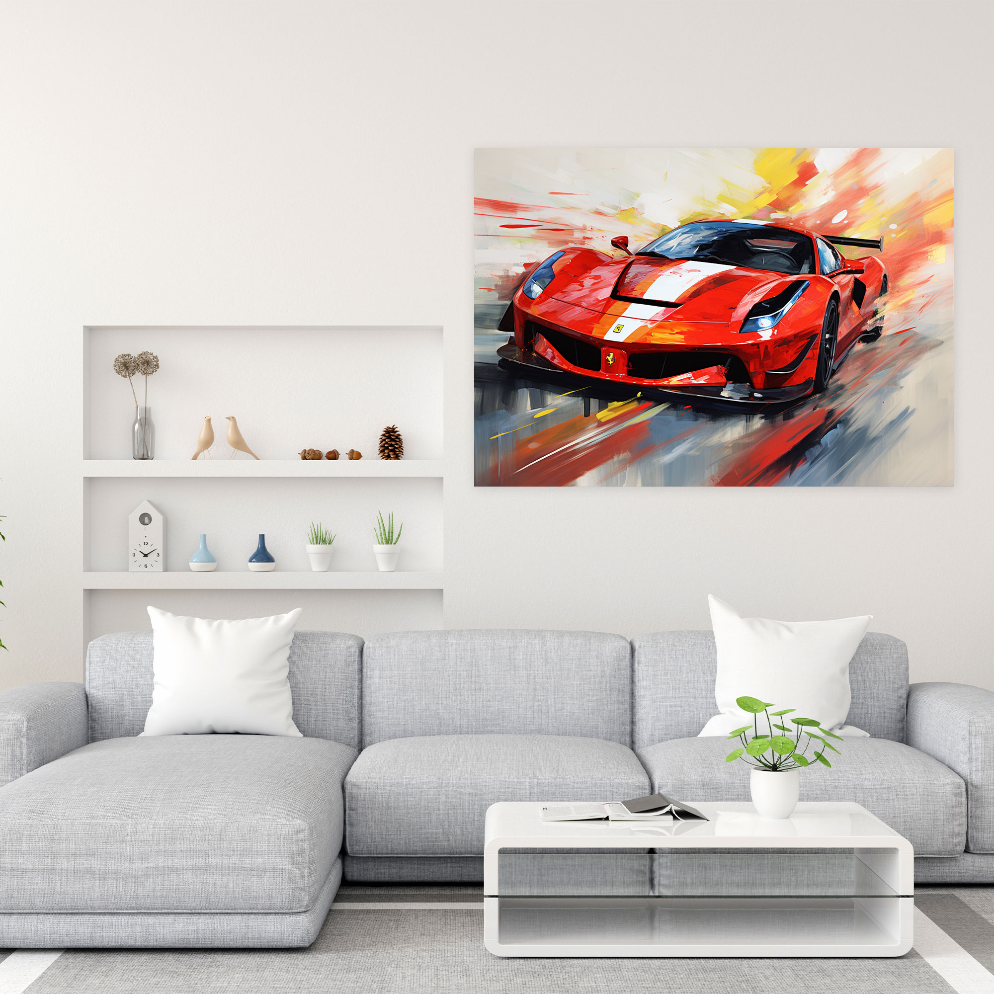 Ferrari Canvas Print - Abstract Racing Art - Ferrari, Canvas Wall Art, Abstract Racing Art, Canvas
