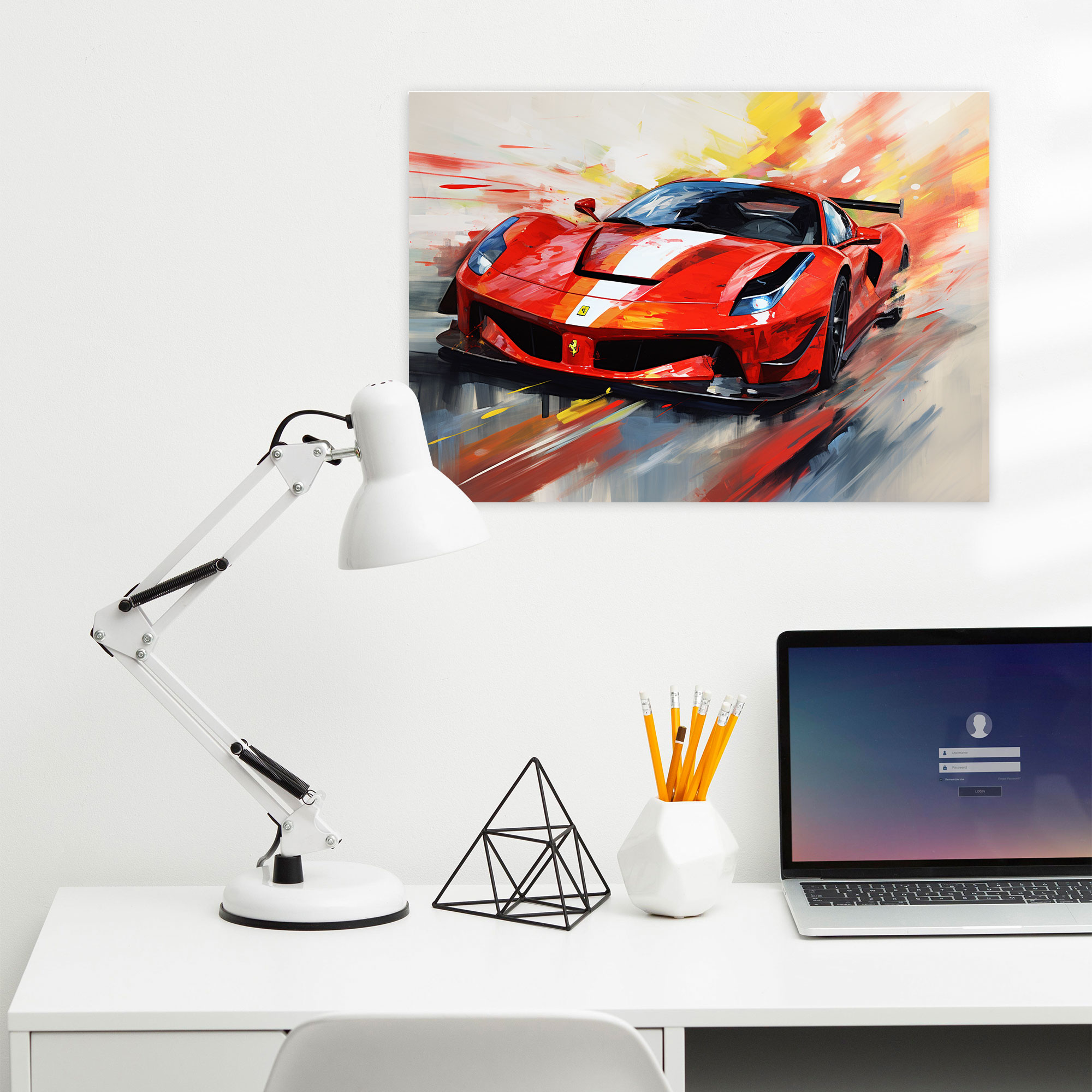 Ferrari Canvas Print - Abstract Racing Art - Ferrari, Canvas Wall Art, Abstract Racing Art, Canvas