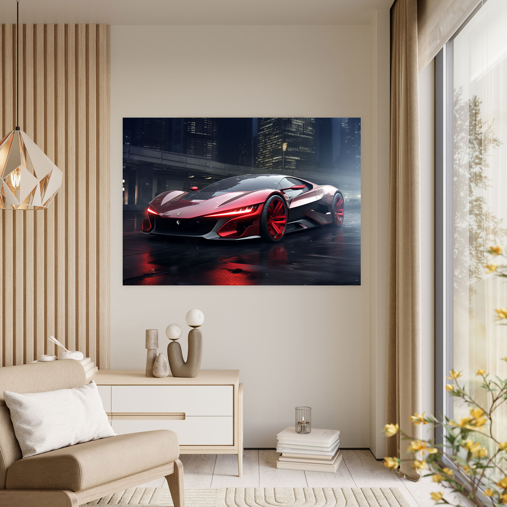 Ferrari Duvar Sanatı - Gelecekten Görüntüler - Kanvas Tablo Ferrari Gelecekten Görüntüler