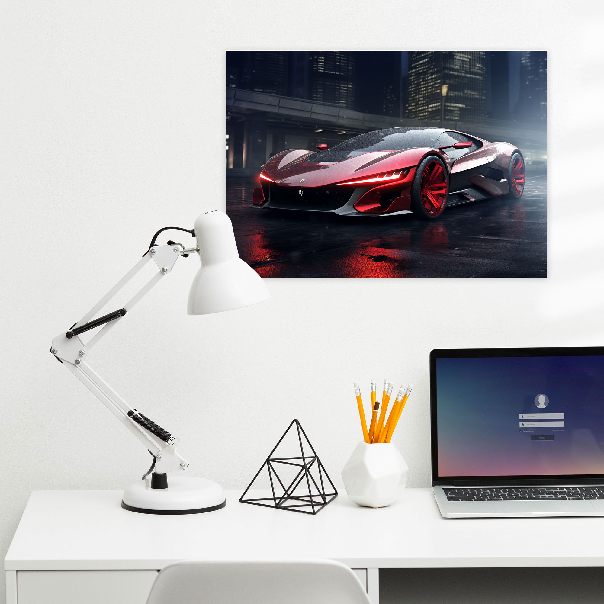 Ferrari Duvar Sanatı - Gelecekten Görüntüler - Kanvas Tablo Ferrari Gelecekten Görüntüler