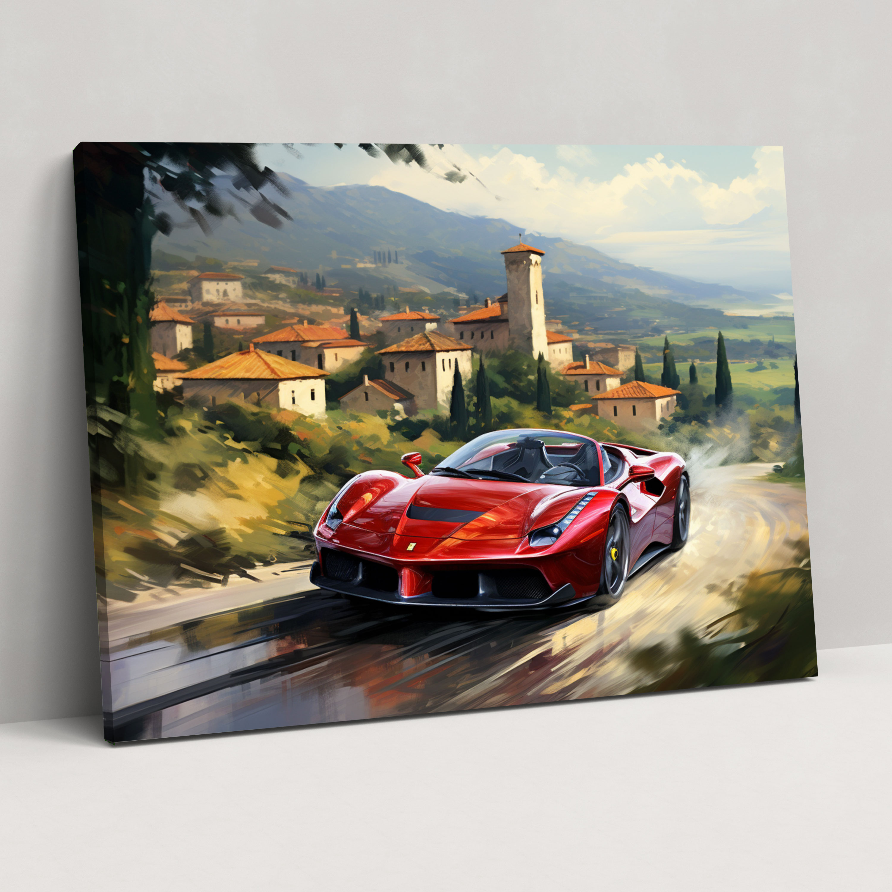 Ferrari Canvas Print - Scenic Motion - Ferrari, Canvas Wall Art, Canvas Print, Wall Decoration