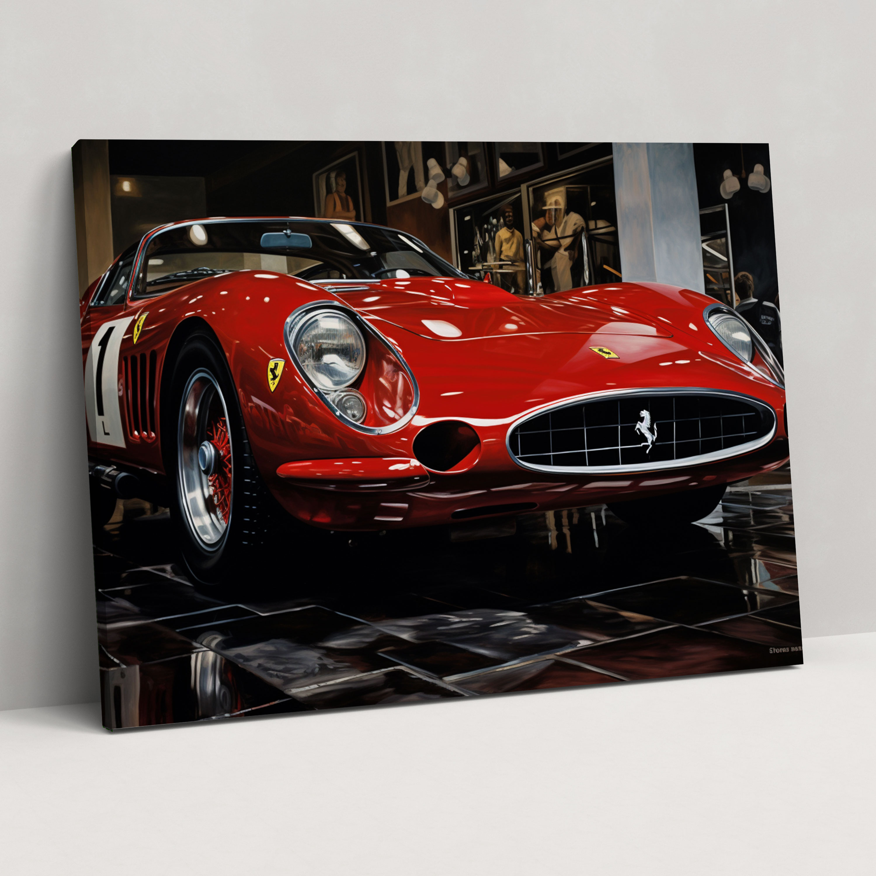 Ferrari Canvas Print - Realistic Precision - Ferrari, Canvas Print, Wall Decoration, Wall Art