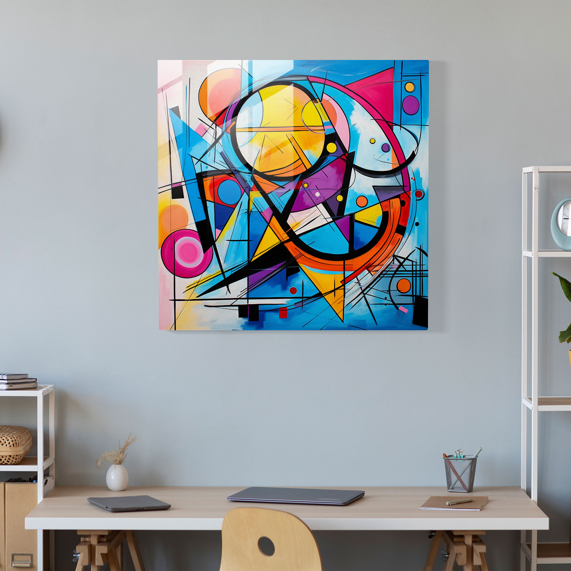 Funky Geometric Fusion Glass Print - Funky, Glass Wall Art, Glass Art, Funky