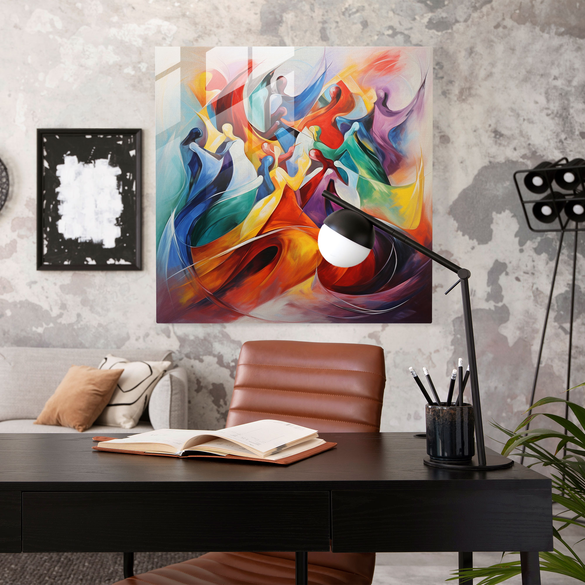 Funky Colorful Abstract Glass Print - Funky, Glass Print, Modern Art, Glass Art