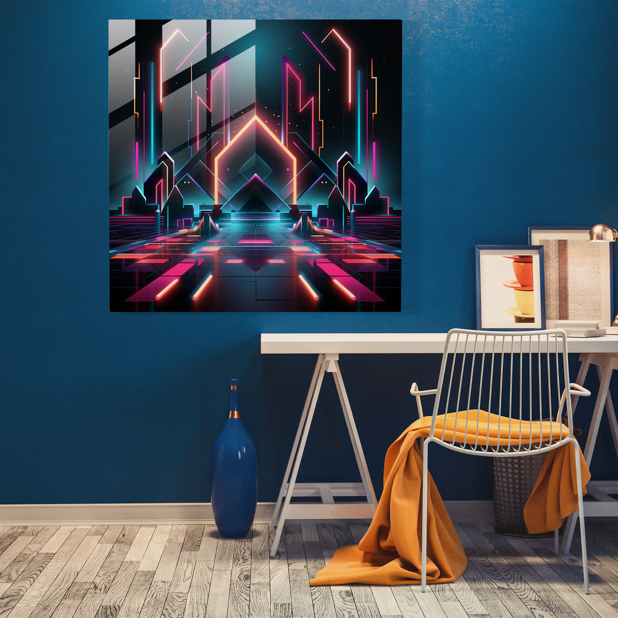 Funky Retro 80S Glass Print - Funky, Funky, Retro 80S Design, Glass Wall Art