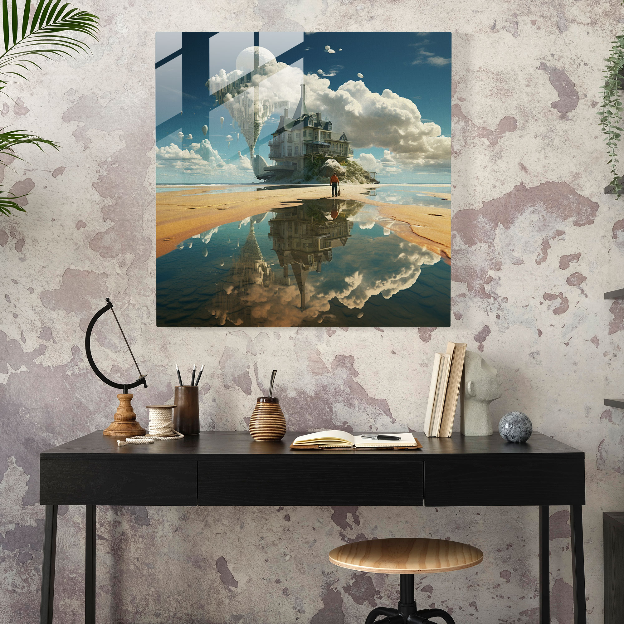 Funky Surreal Dream Glass Print - Funky, Glass Print, Home Decoration, Glass Wall Art
