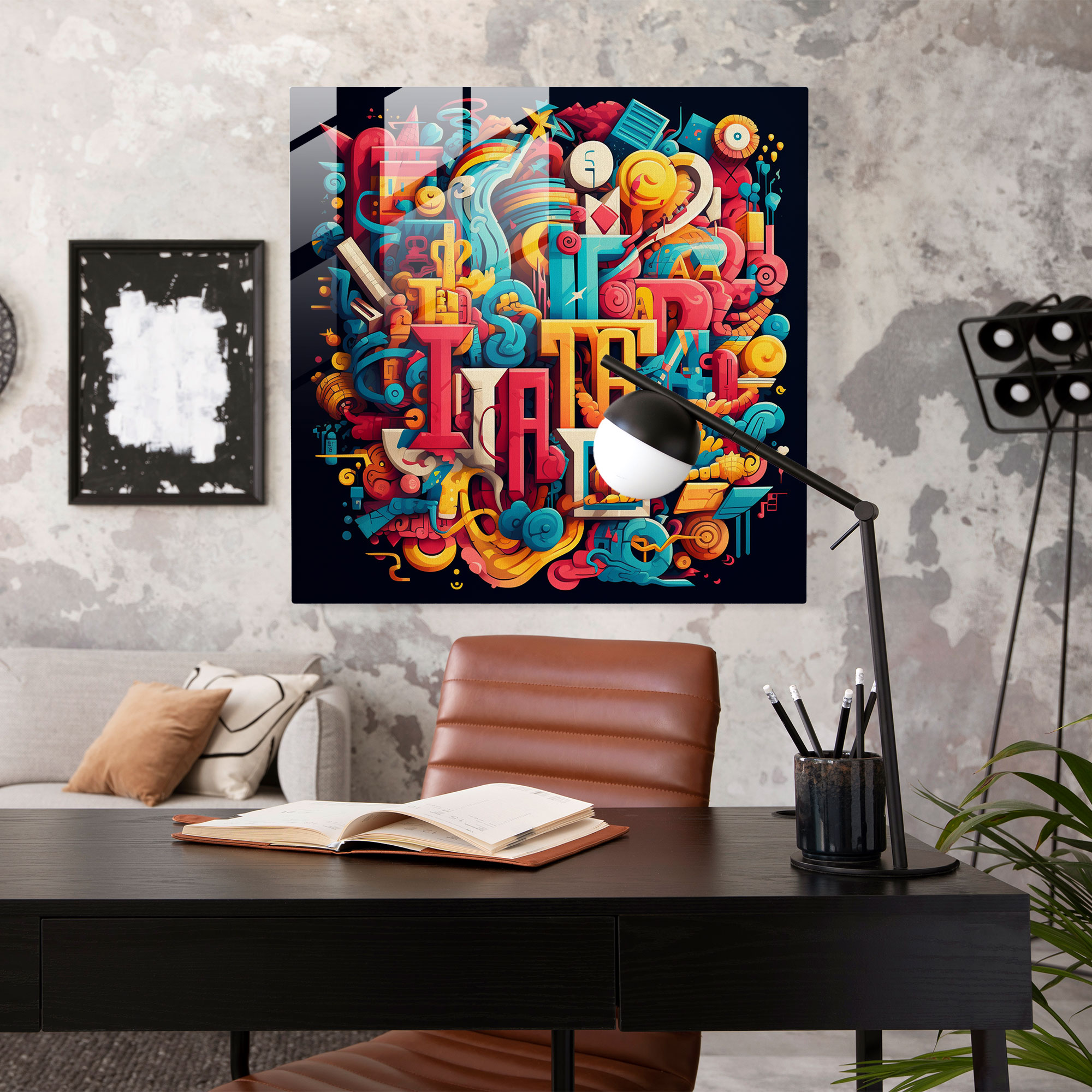 Funky Typography Glass Print - Funky, Glass Wall Art, Home Decoration, Powerful Message