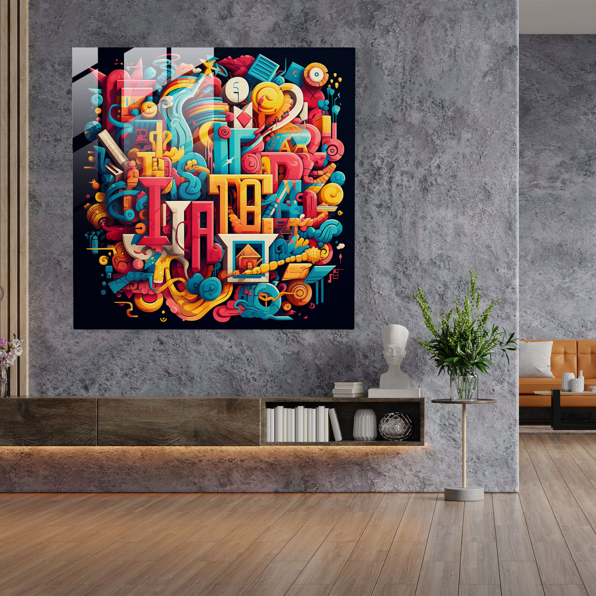 Funky Typography Glass Print - Funky, Glass Wall Art, Home Decoration, Powerful Message