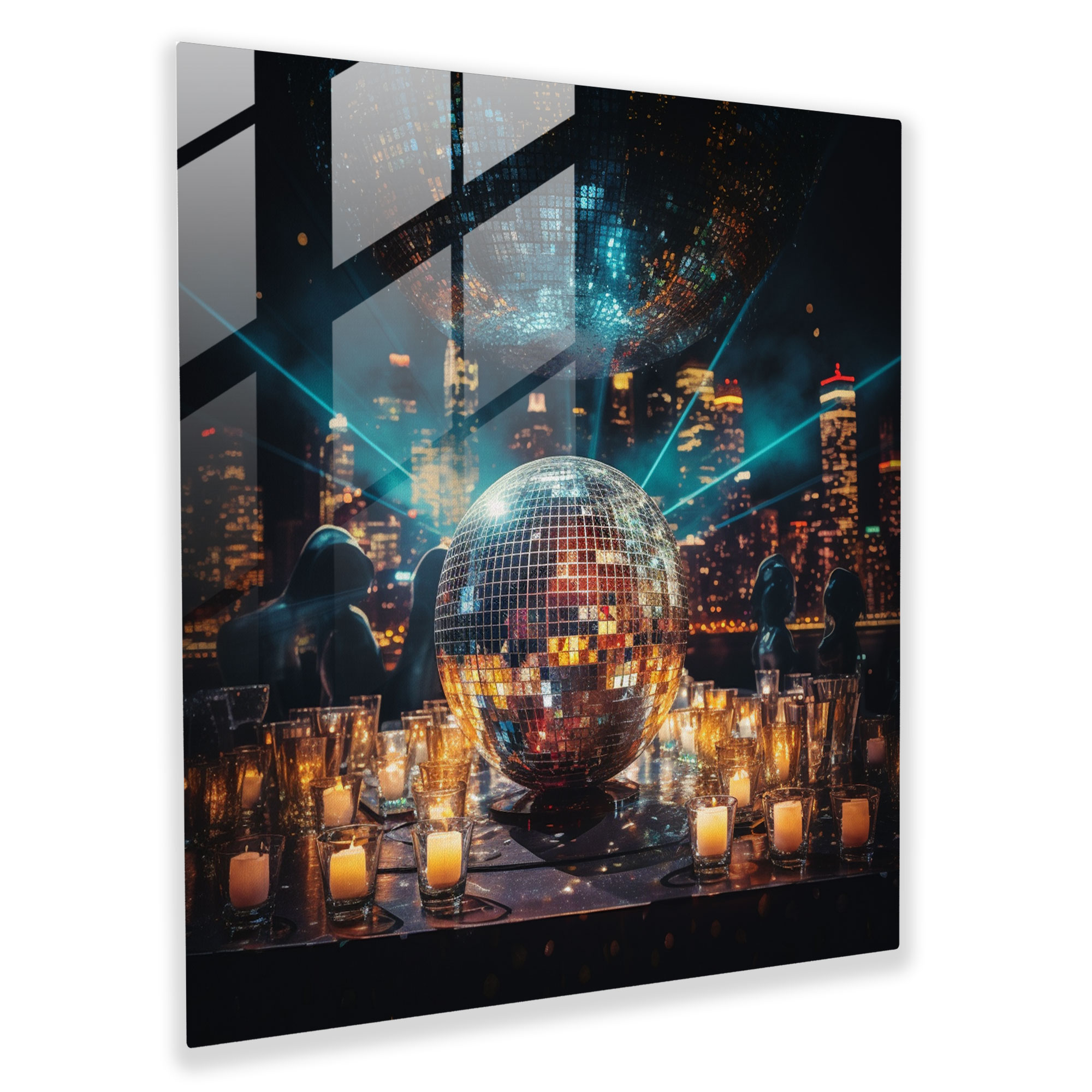 Funky Retro Disco Glass Print - Funky, Glass Art, Glowing, Glass Wall Art