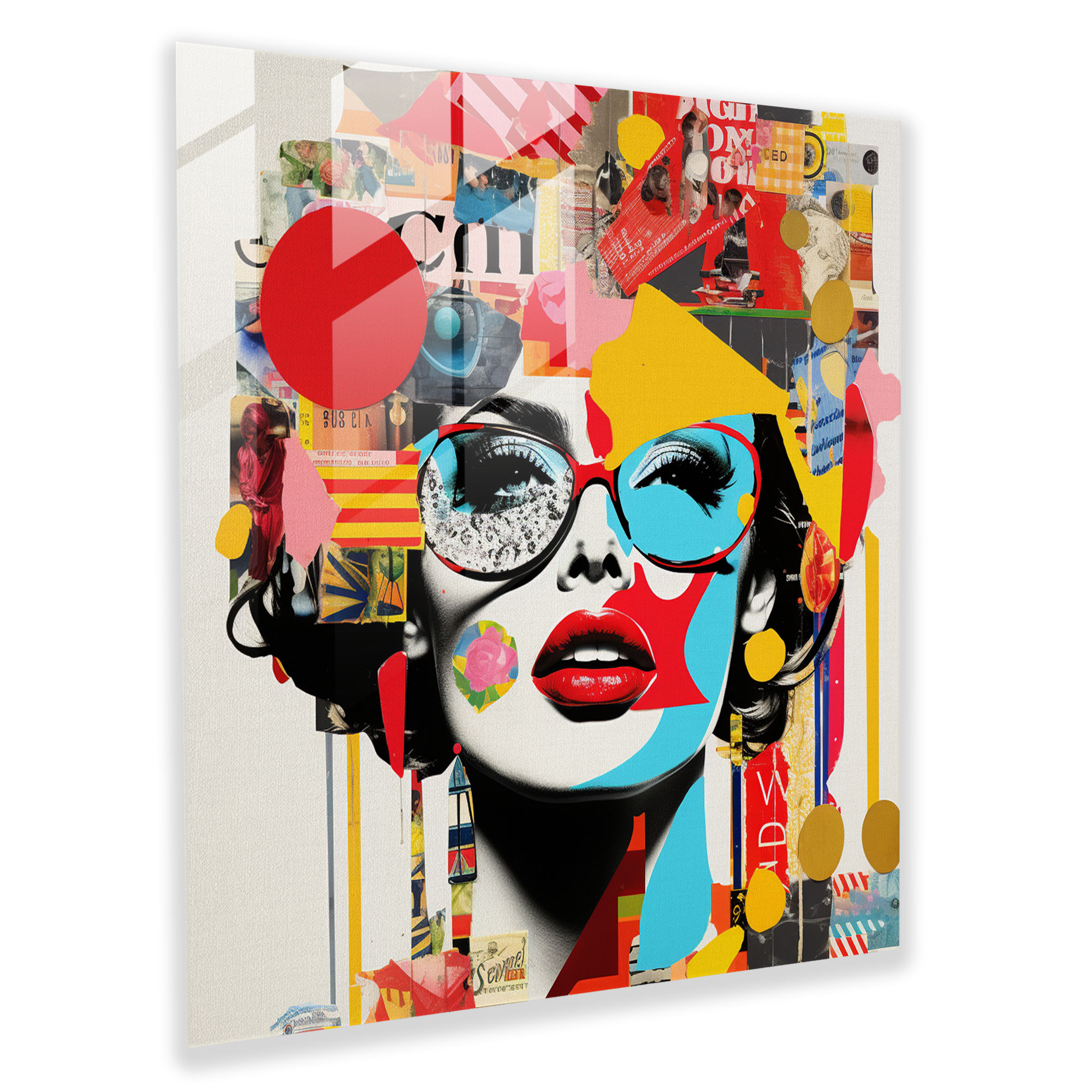 Funky Pop Art Glass Print - Funky, Glass Wall Art, Glass Art, Home Decoration