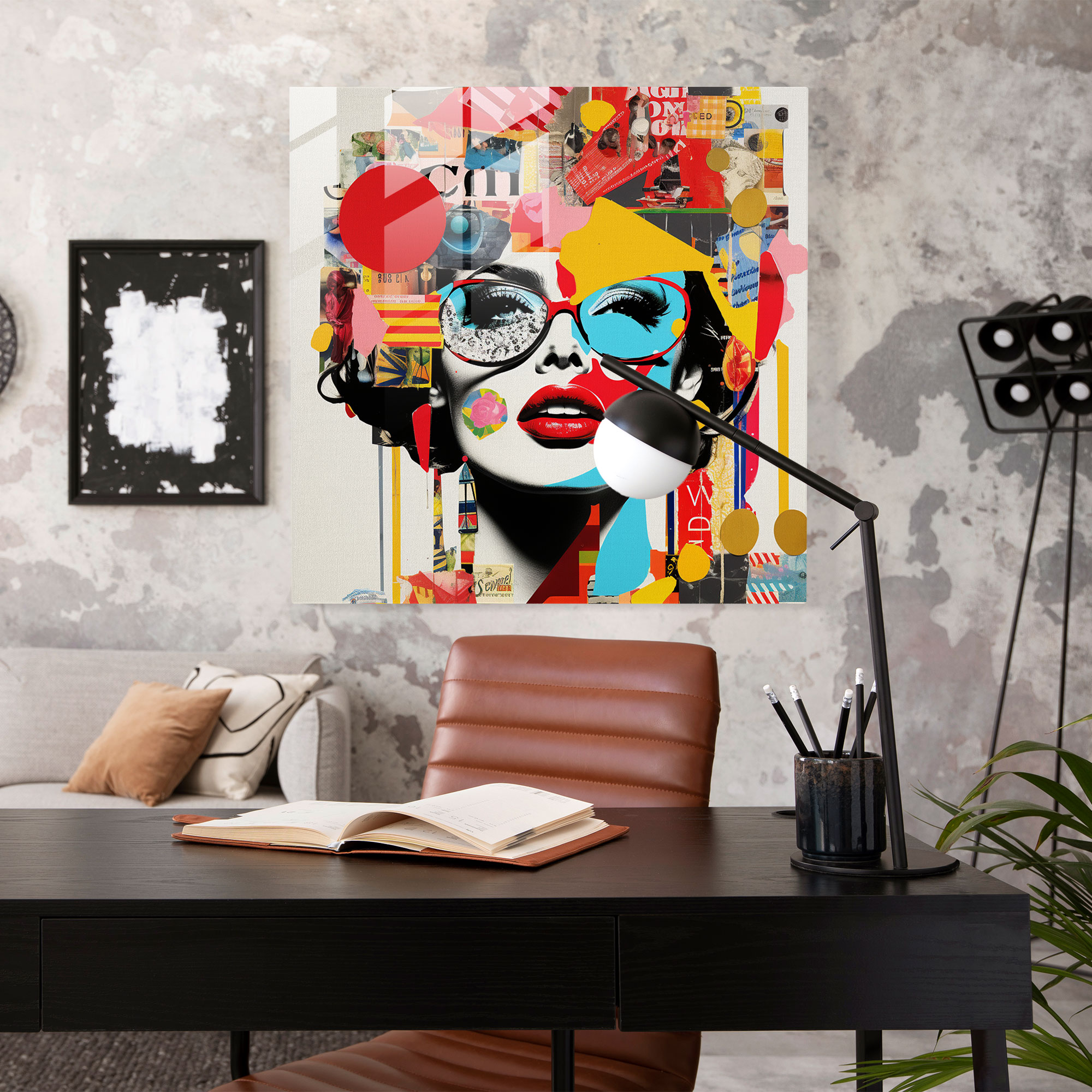 Funky Pop Art Glass Print - Funky, Glass Wall Art, Glass Art, Home Decoration