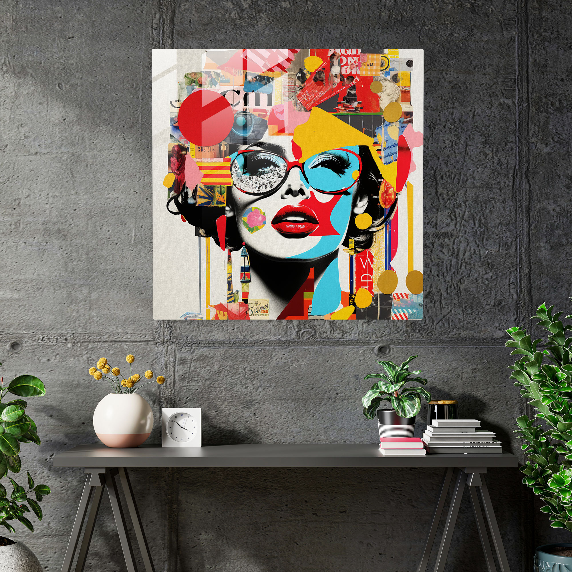 Funky Pop Art Glass Print - Funky, Glass Wall Art, Glass Art, Home Decoration