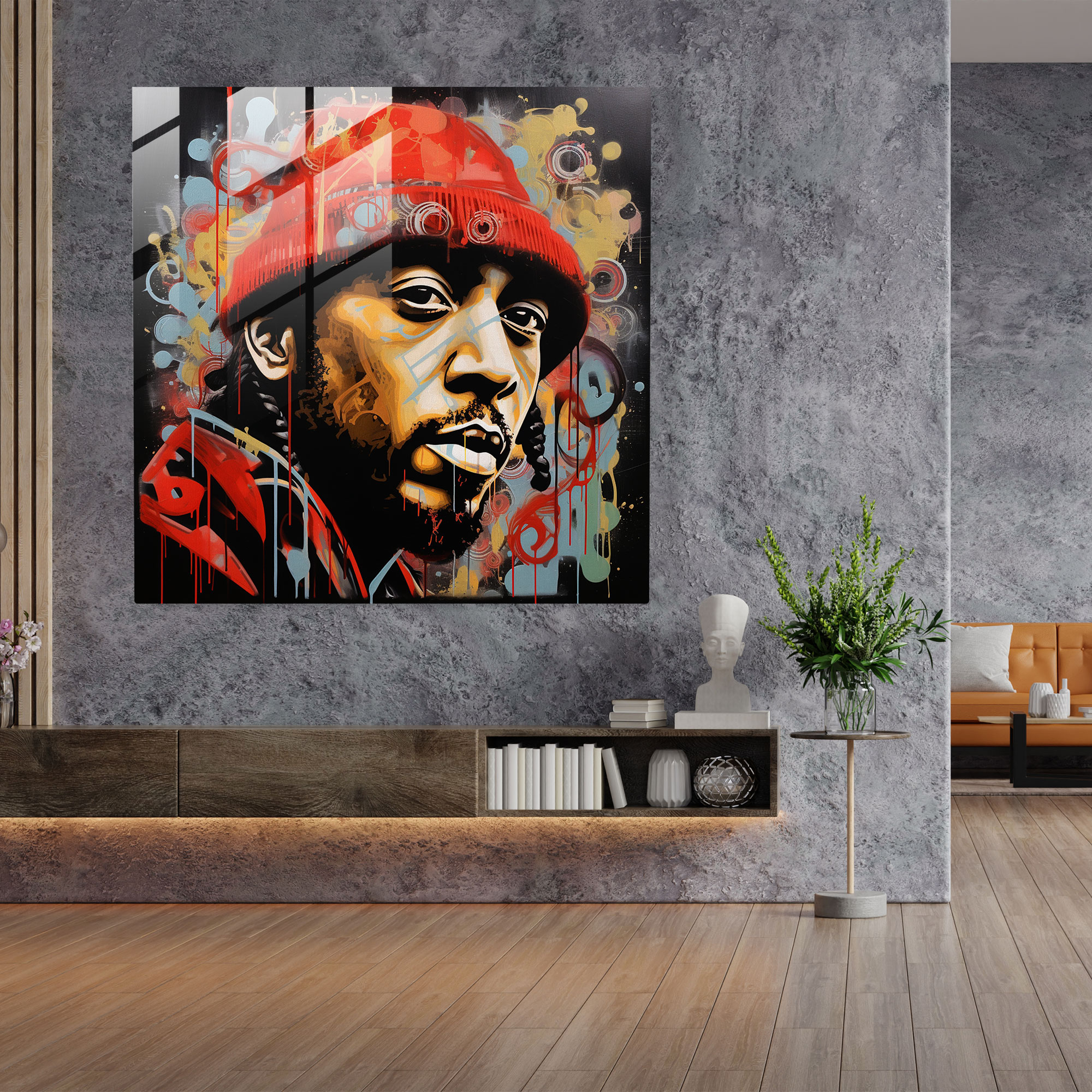 Funky Hip-Hop Glass Print - Funky, Funky, Home Decoration, Wall Decoration