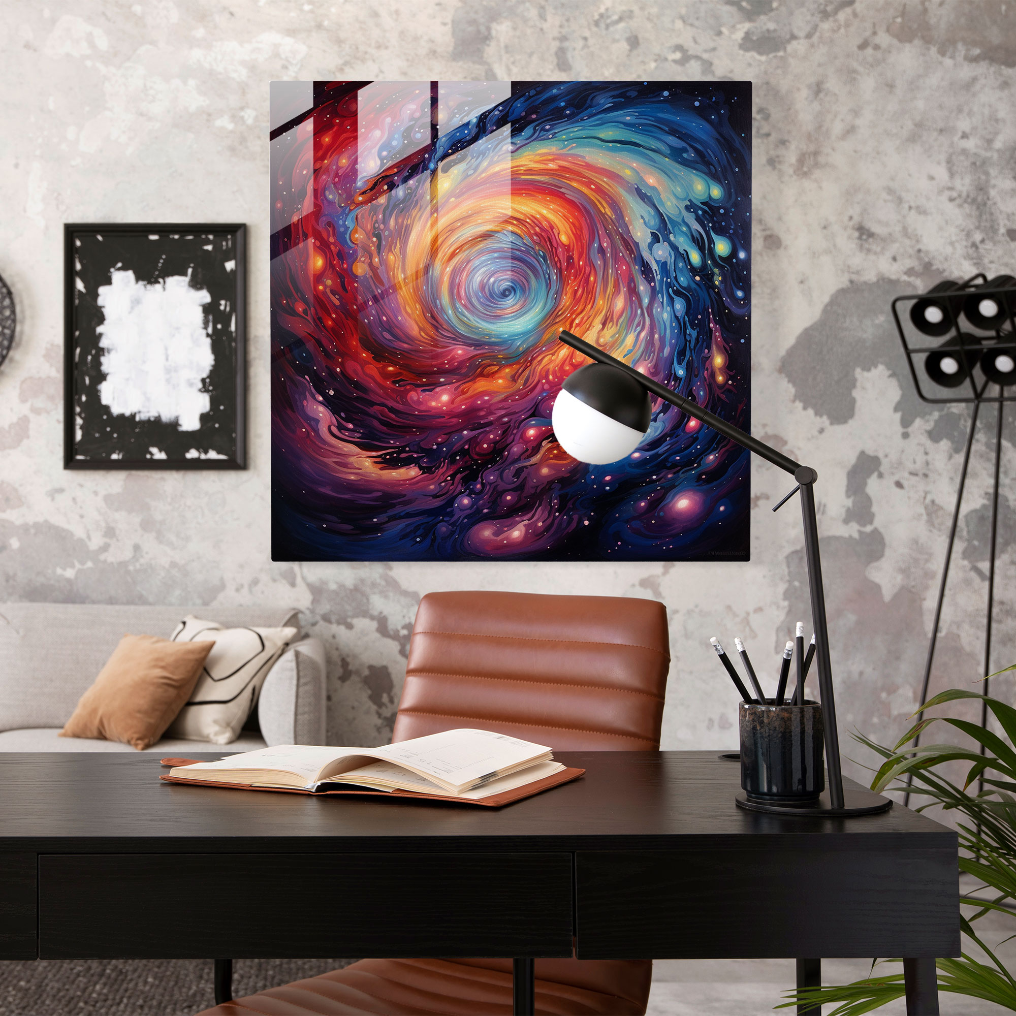 Funkygalaxy Glass Print - Funky, Home Decoration, Wall Decoration, Glass Art