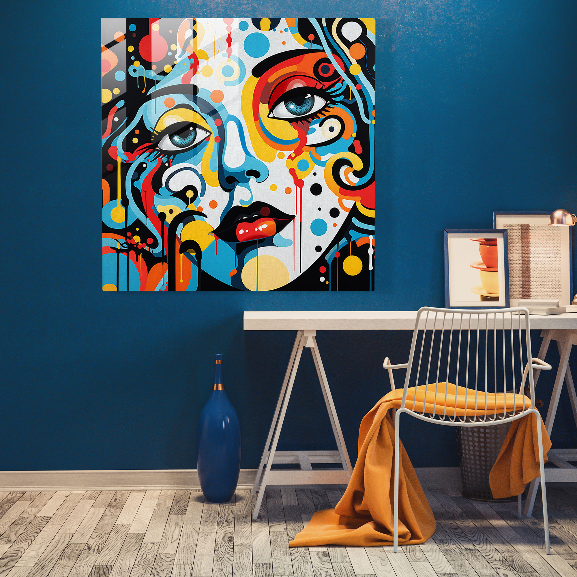 Funkyface Glass Print - Funky, Home Decoration, Funky, Glass Print