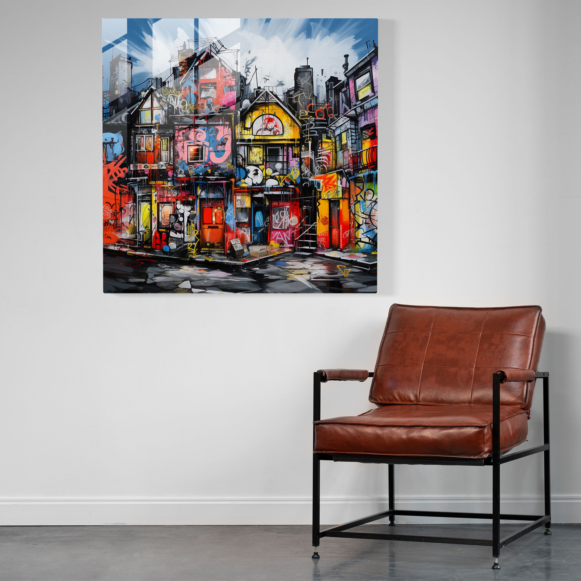 Funkywall Glass Print - Funky, Glass Wall Art, Wall Decoration, Street Art