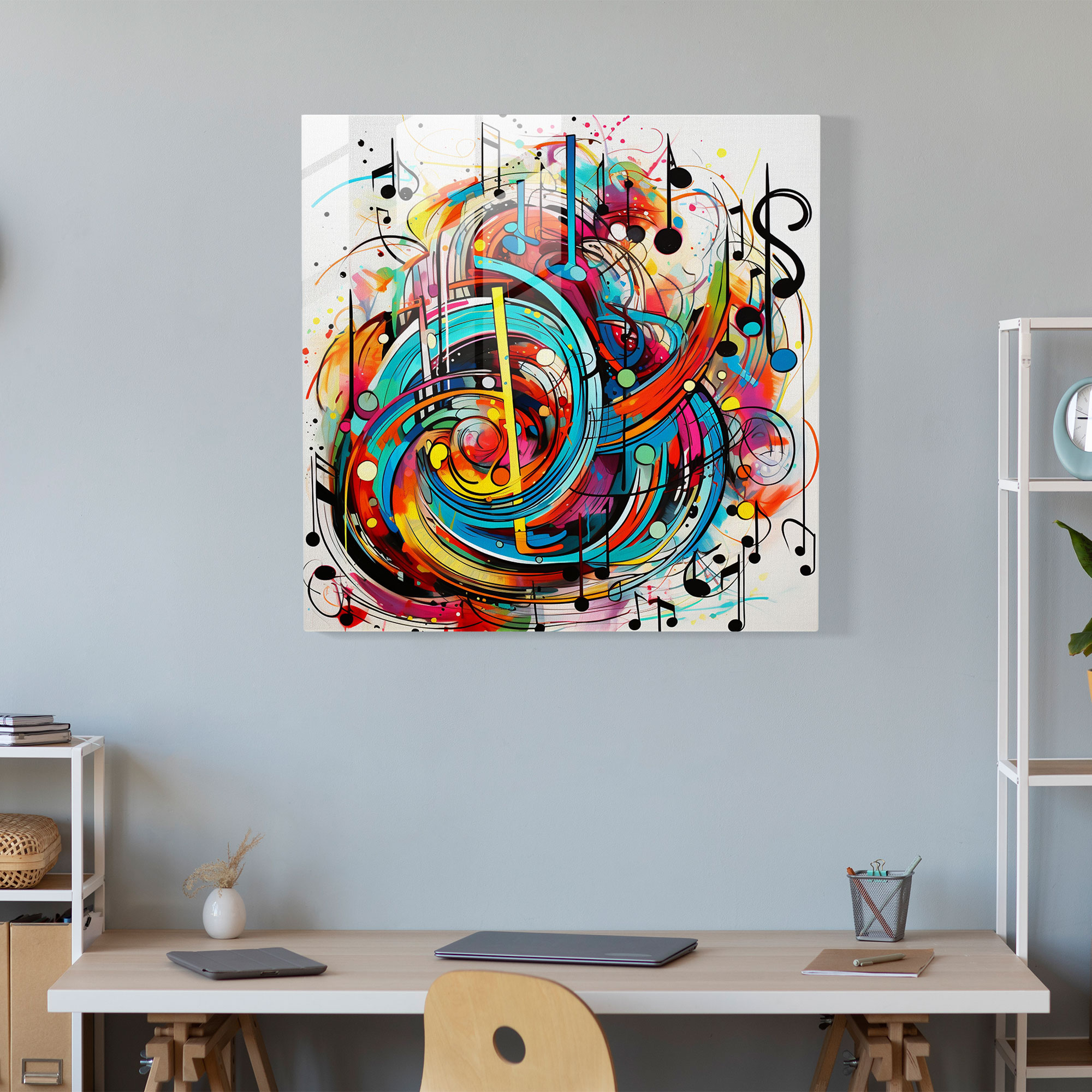 Funkymusic Glass Print - Funky, Colorful, Glass Print, Energetic Rhythm