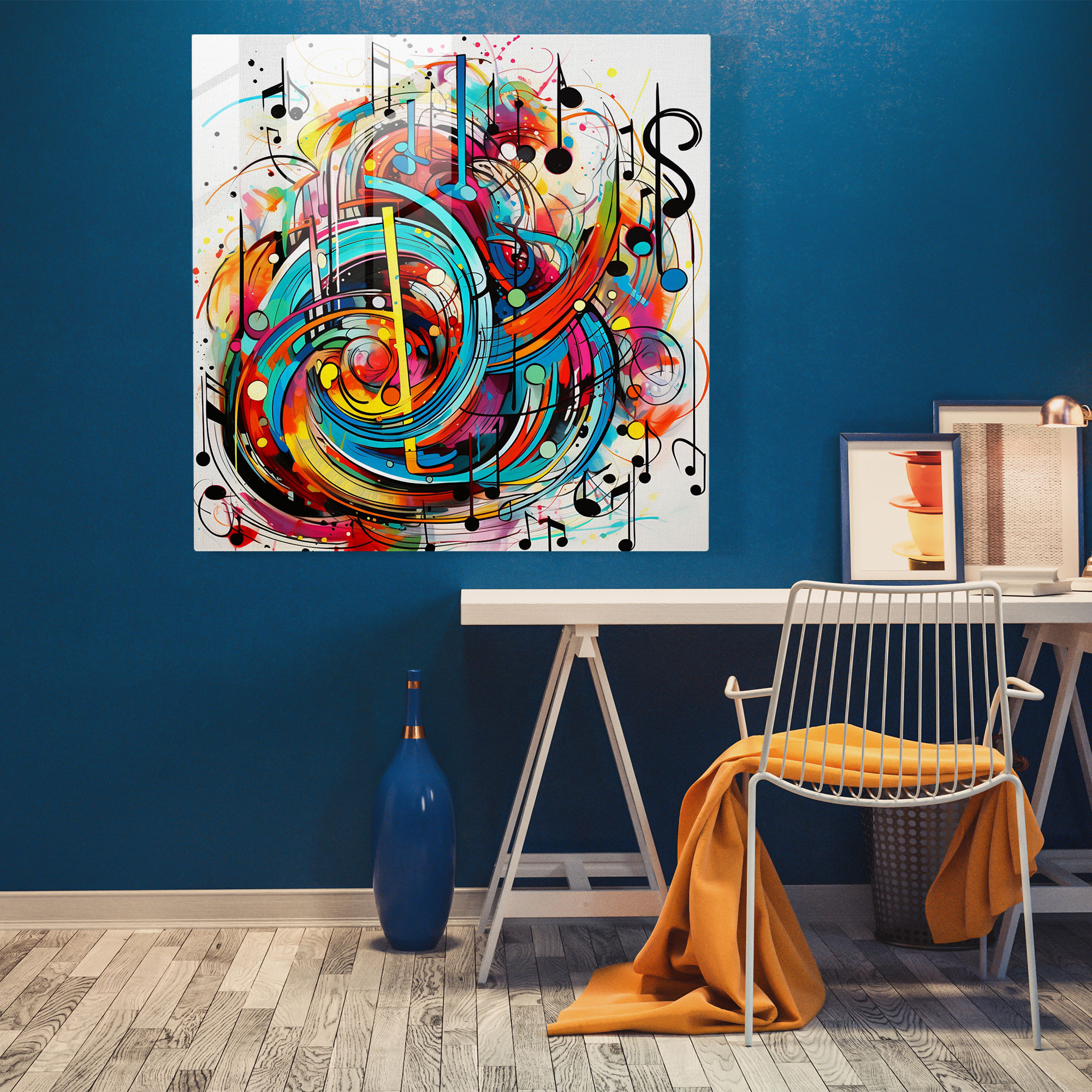 Funkymusic Glass Print - Funky, Colorful, Glass Print, Energetic Rhythm