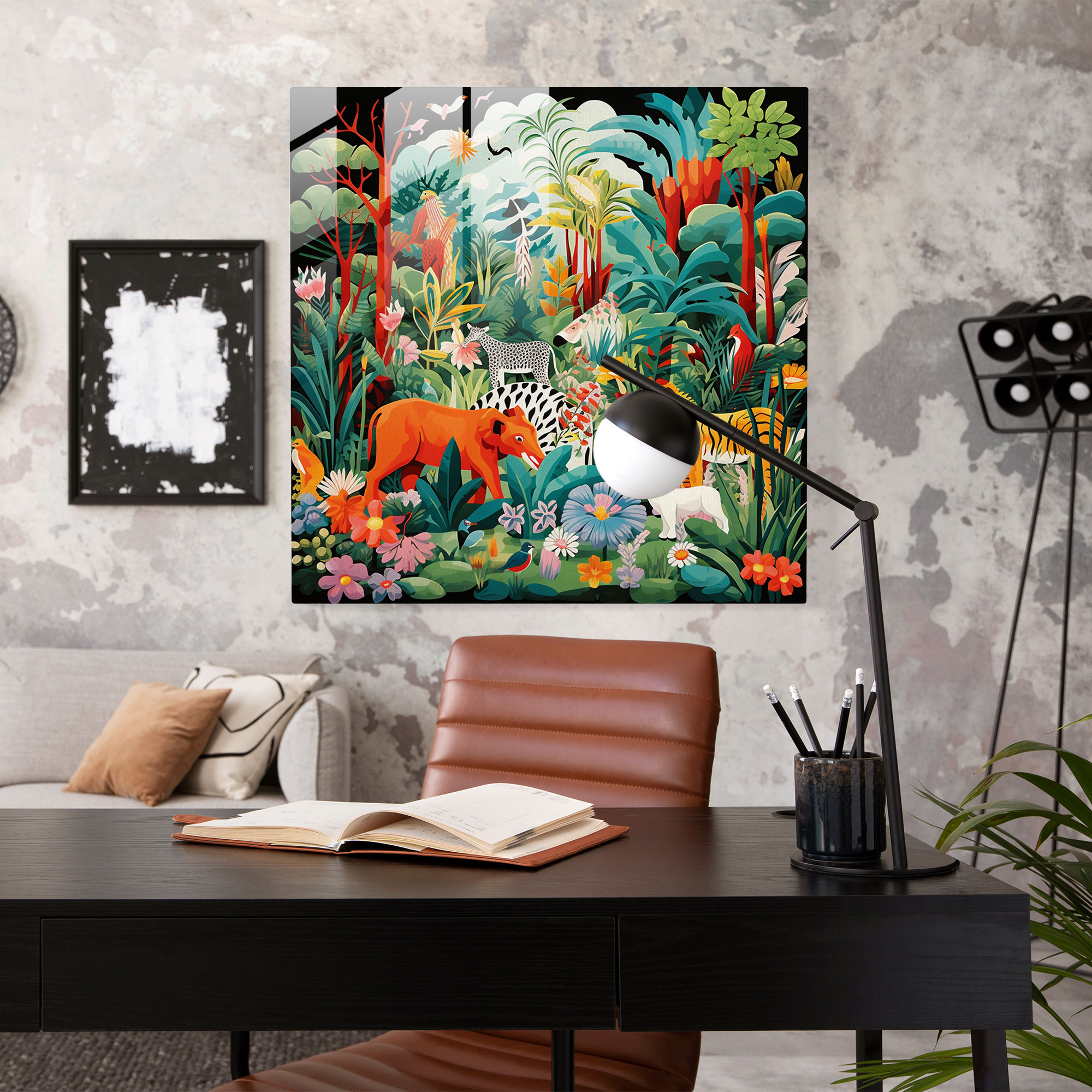 Jungle Safari Glass Print Wall Art - Funky, Glass Print, Jungle, Funky