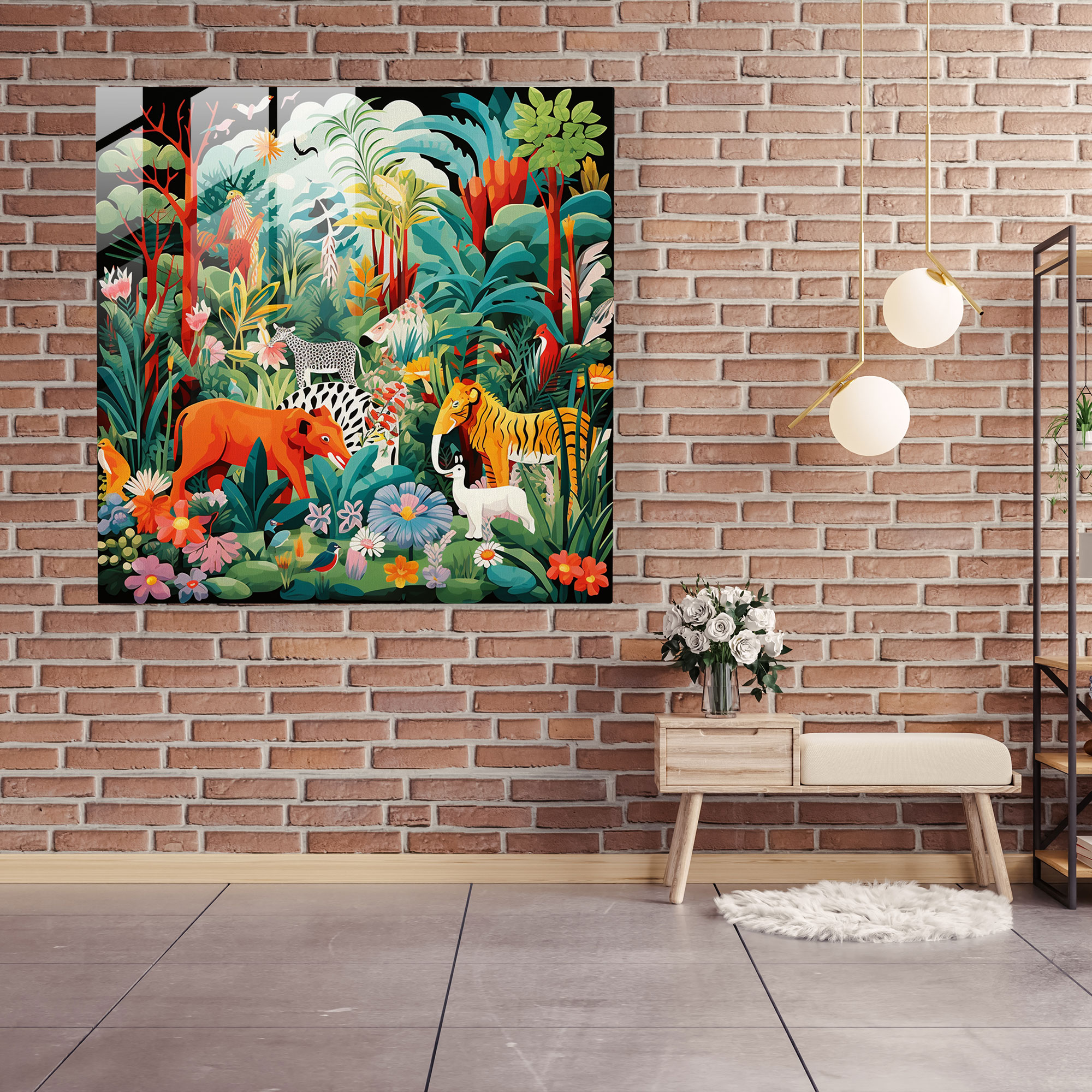 Jungle Safari Glass Print Wall Art - Funky, Glass Print, Jungle, Funky