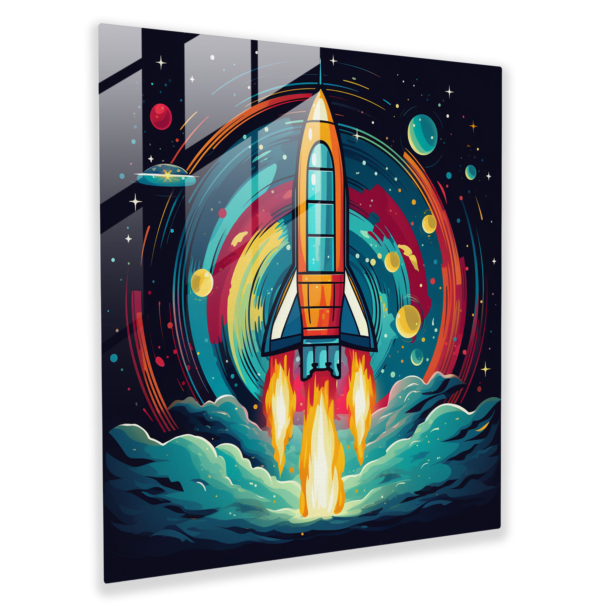 Cosmic Journey Glass Print Wall Art - Funky, Sleek Designs, Glass Wall Art, Home Decoration
