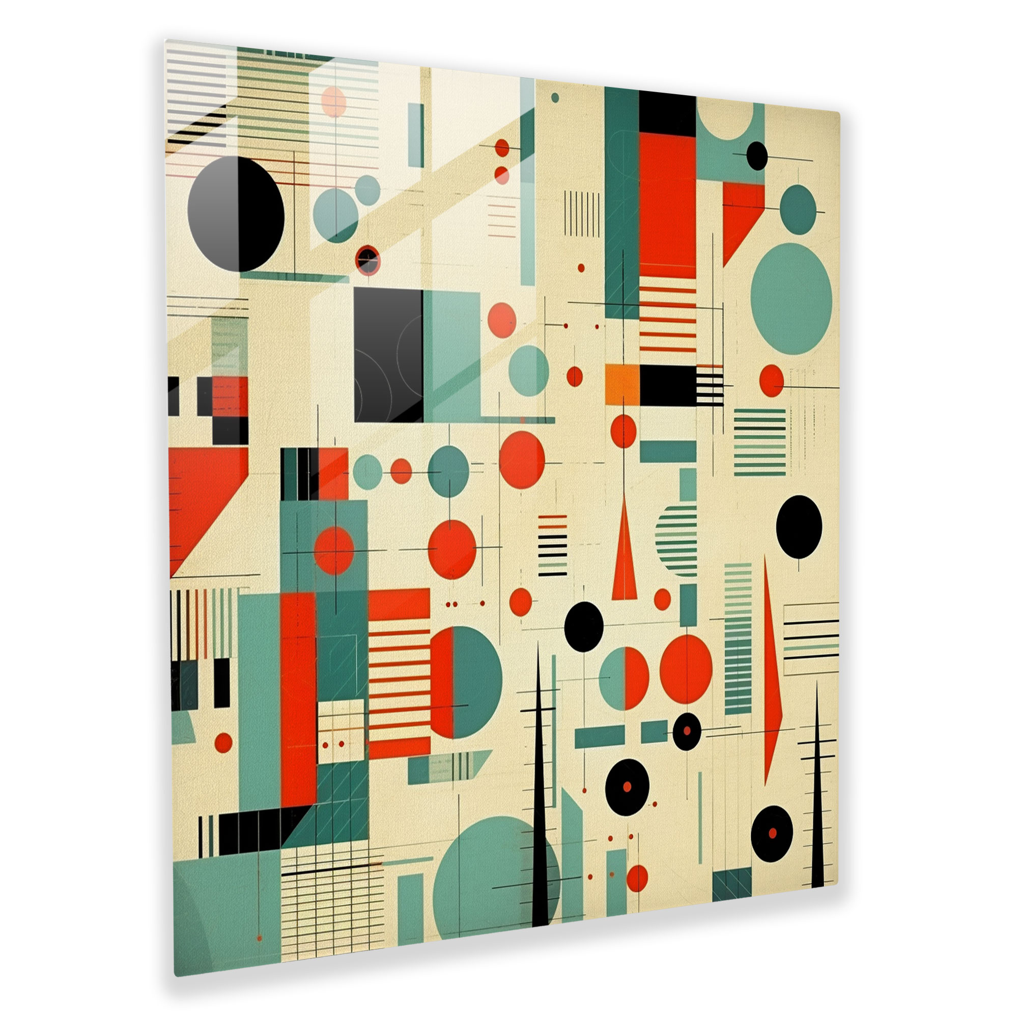 Retro Funk Glass Print - Funky, Geometric Shapes, Retro Style Illustration, Funky
