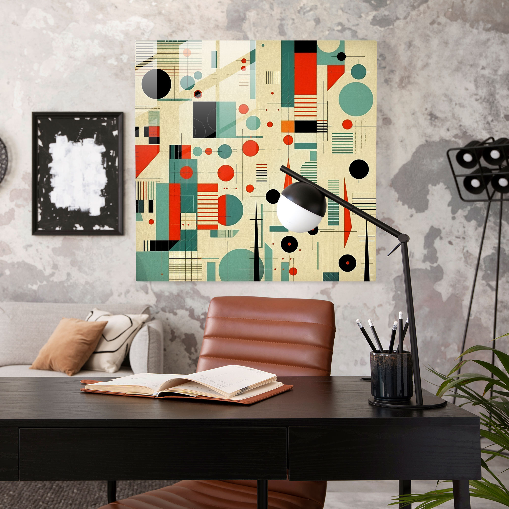Retro Funk Glass Print - Funky, Geometric Shapes, Retro Style Illustration, Funky