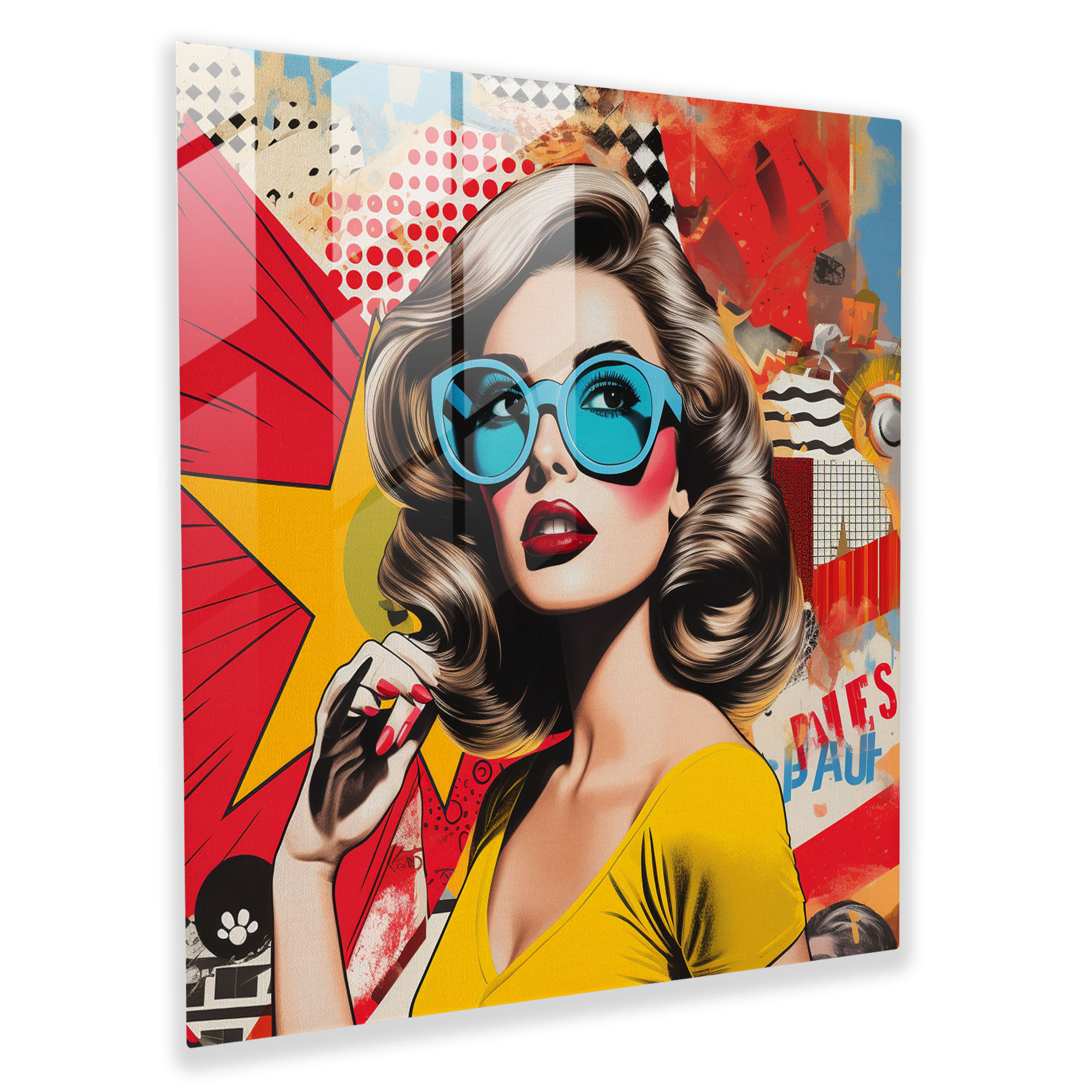 Pop Art Explosion Glass Print - Funky, Modern Art, Wall Decoration, Glass Wall Art