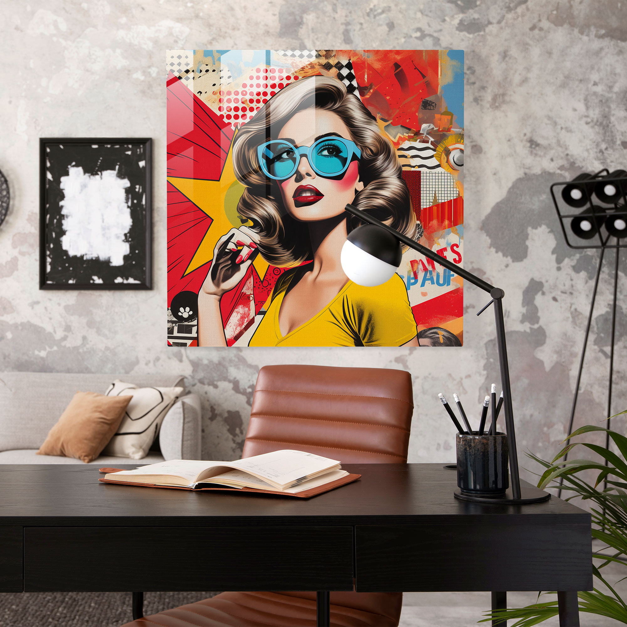 Pop Art Explosion Glass Print - Funky, Modern Art, Wall Decoration, Glass Wall Art