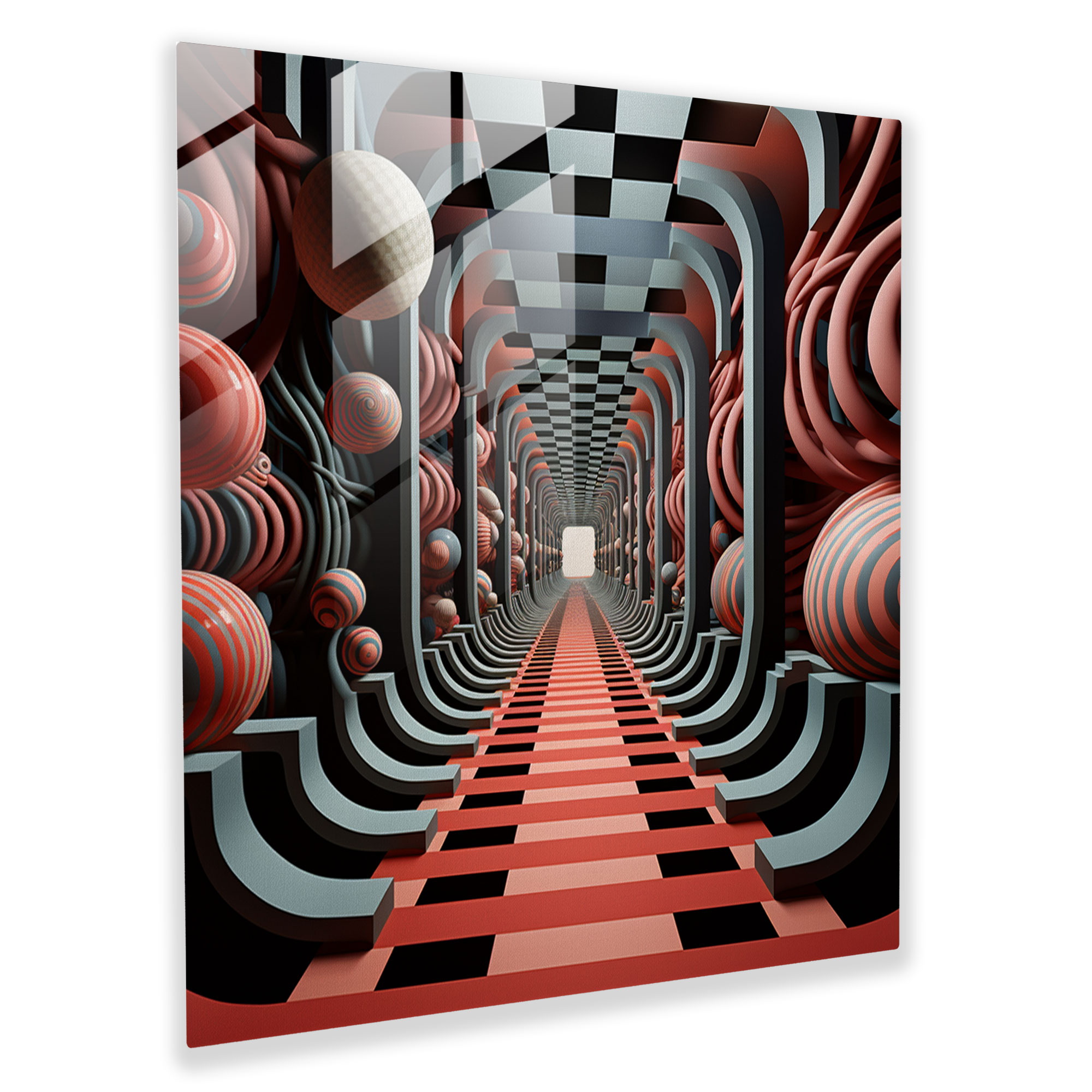 Funky Optical Illusion Glass Print - Funky, Optical Illusion, Wall Decoration, Home Decoration