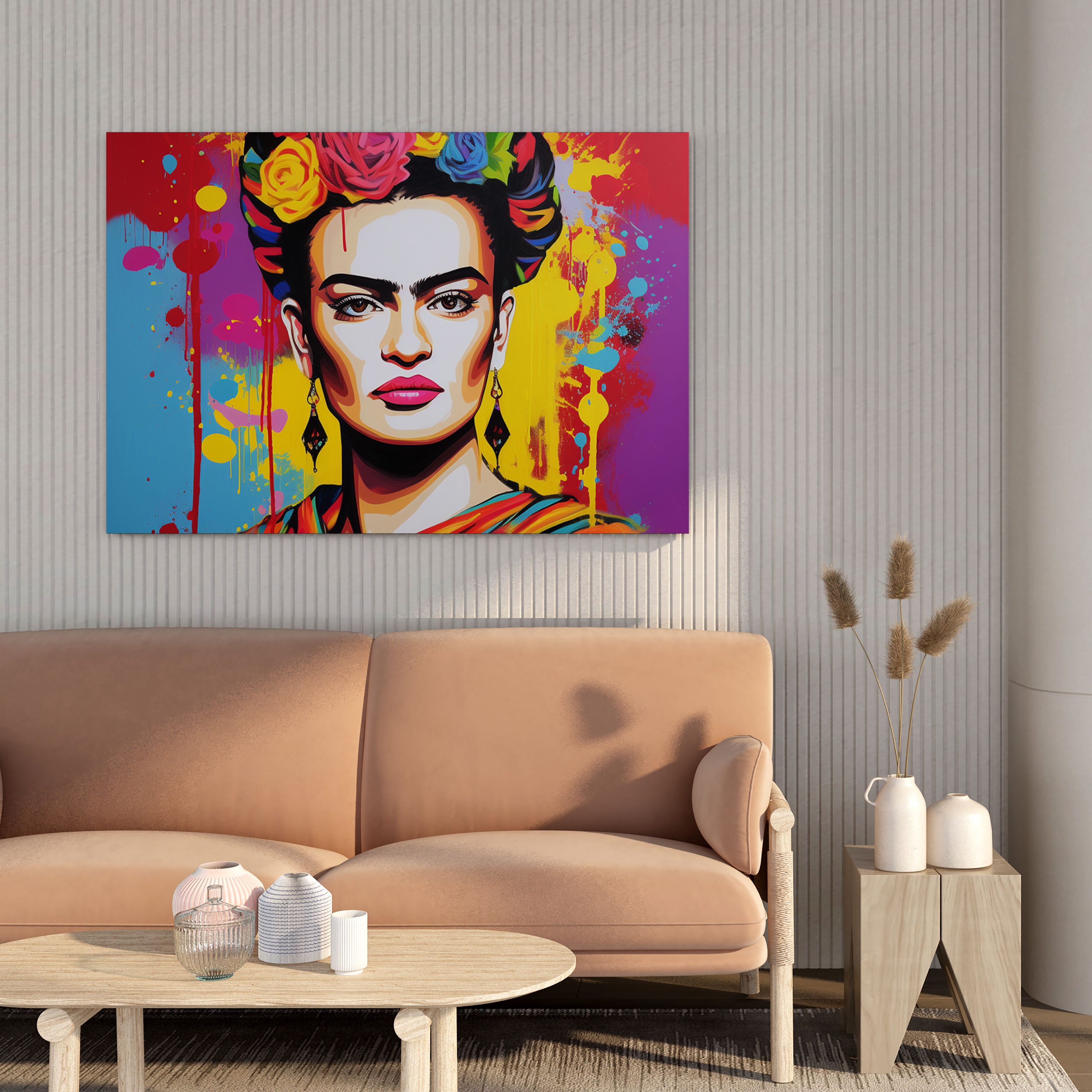 Modern Frida Kahlo Kanvas Tablo - Frida Kahlo Kanvas Kanvas Duvar Sanatı Canlı Renkler