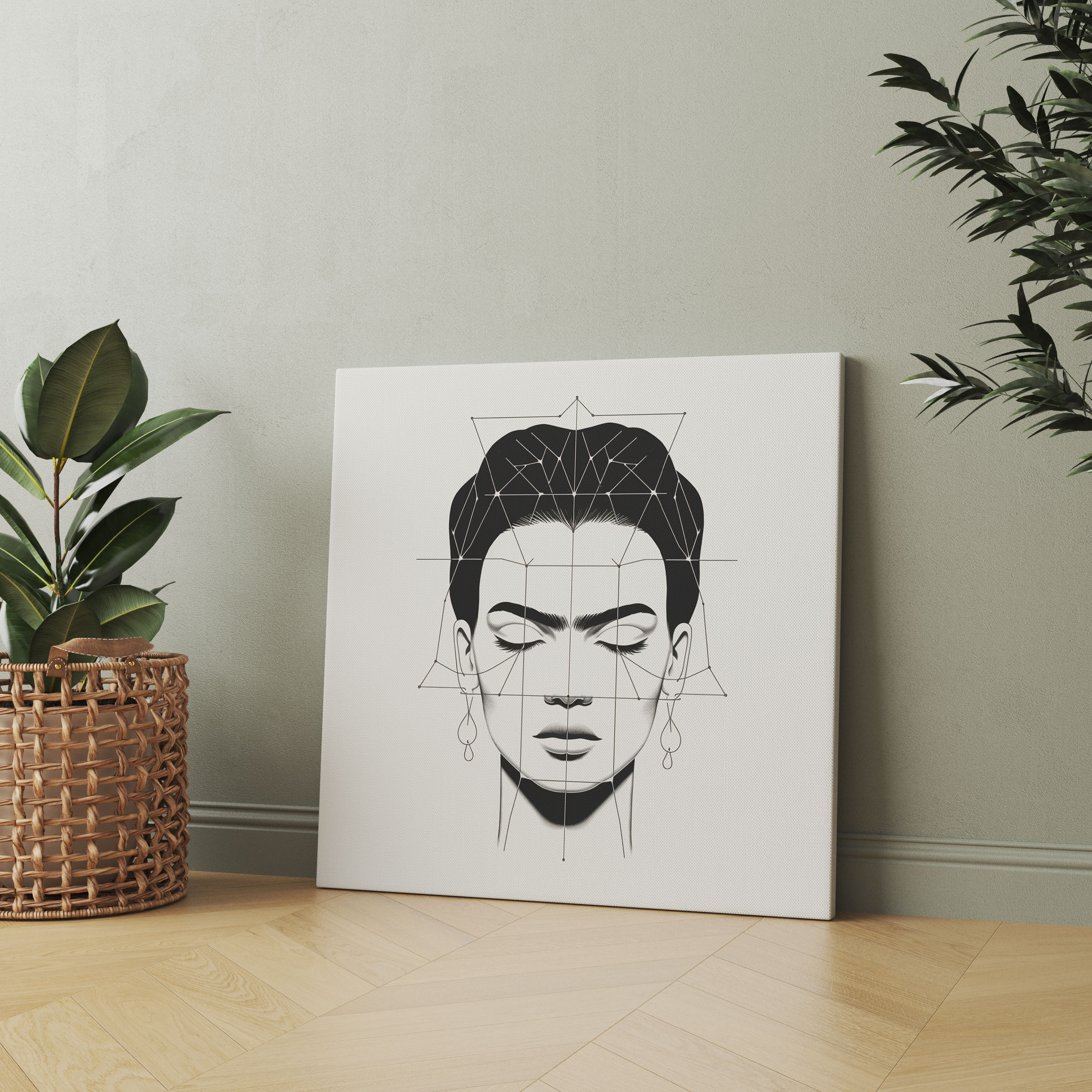 Minimalist Frida Kahlo Kanvas Tablo Sanatı - Frida Kahlo Çizgi Kanvas Karakteristik Özellikler