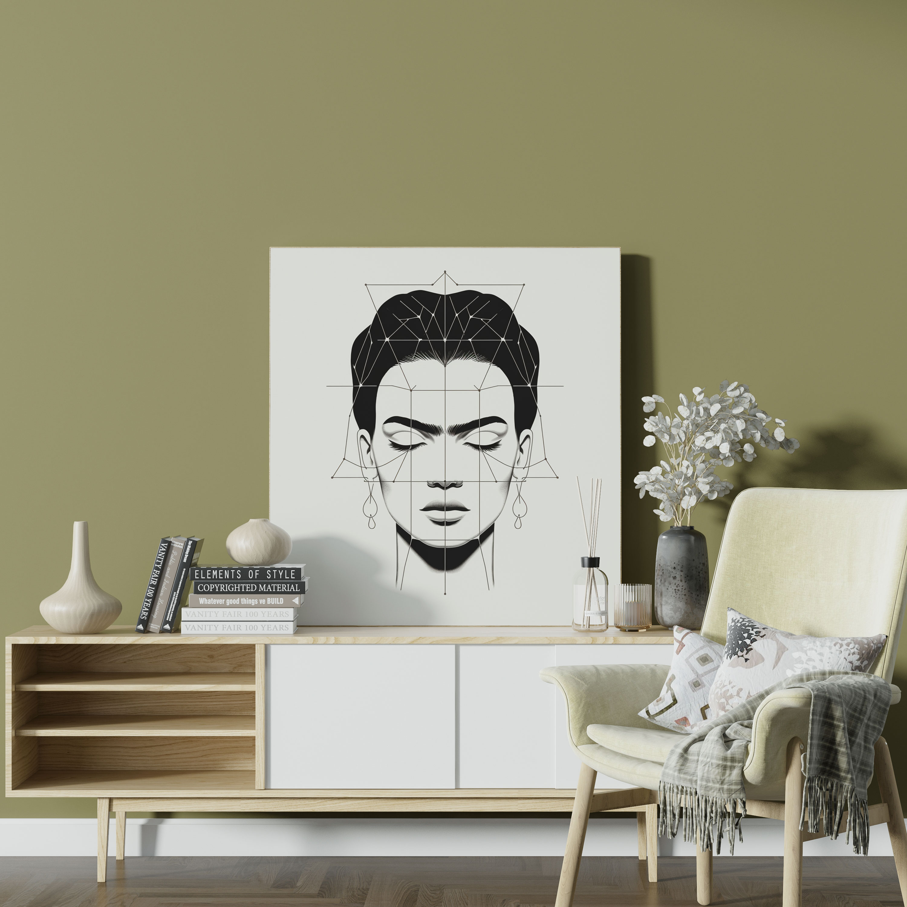 Minimalist Frida Kahlo Kanvas Tablo Sanatı - Frida Kahlo Çizgi Kanvas Karakteristik Özellikler
