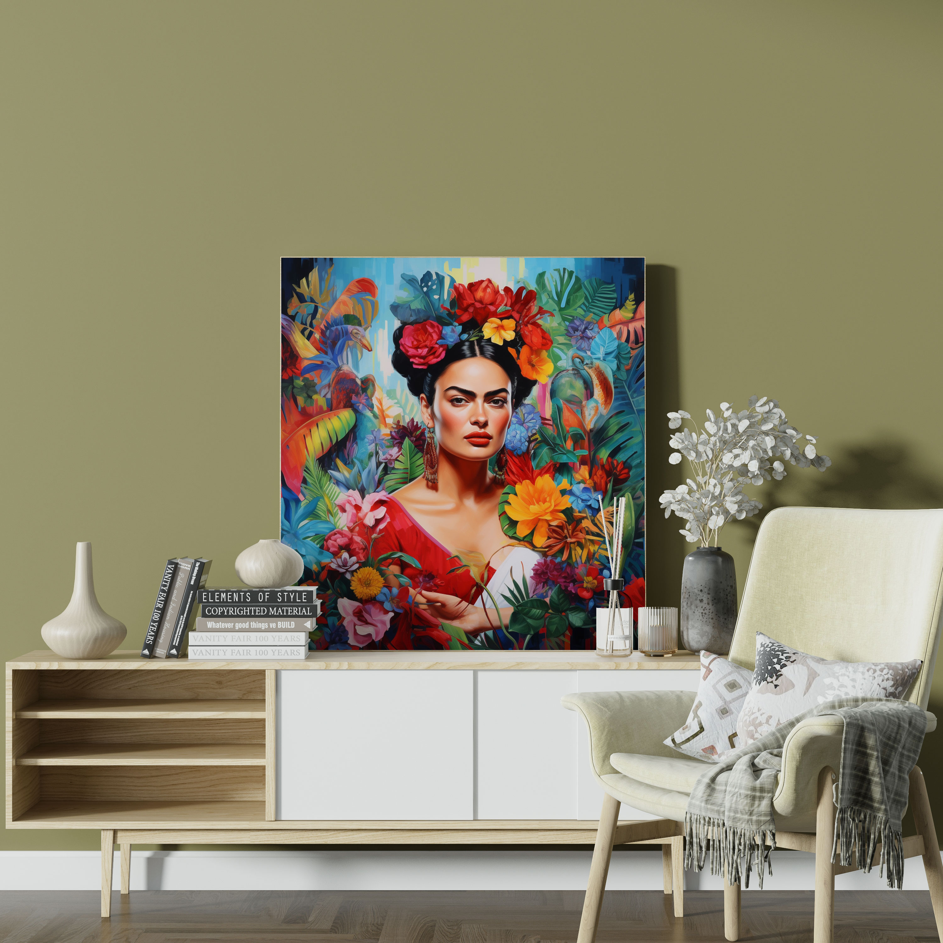 Frida Kahlo Canvas Print - Frida Kahlo, Passion, Canvas Wall Art, Frida Kahlo